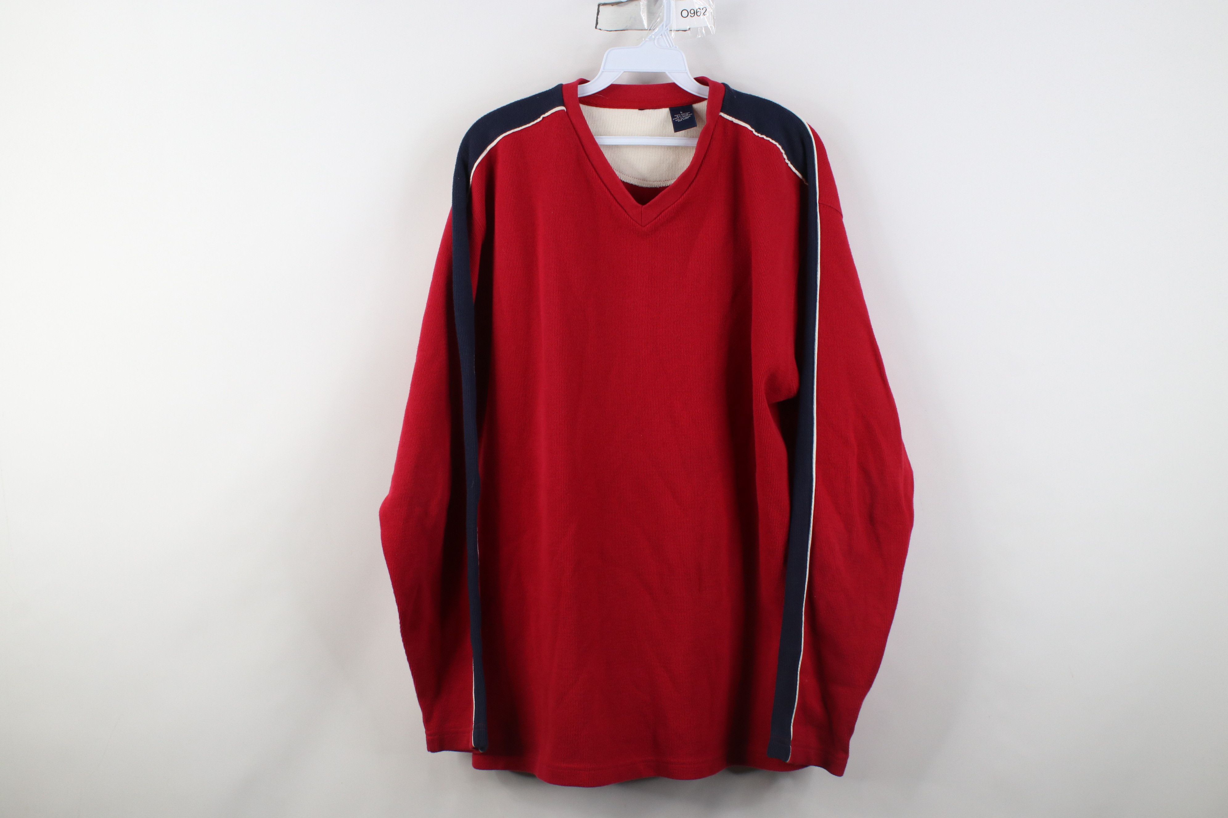 Vintage Vintage 90s Y2K Streetwear Ribbed Knit Long Sleeve T-Shirt Size US L / EU 52-54 / 3 - 1 Thumbnail