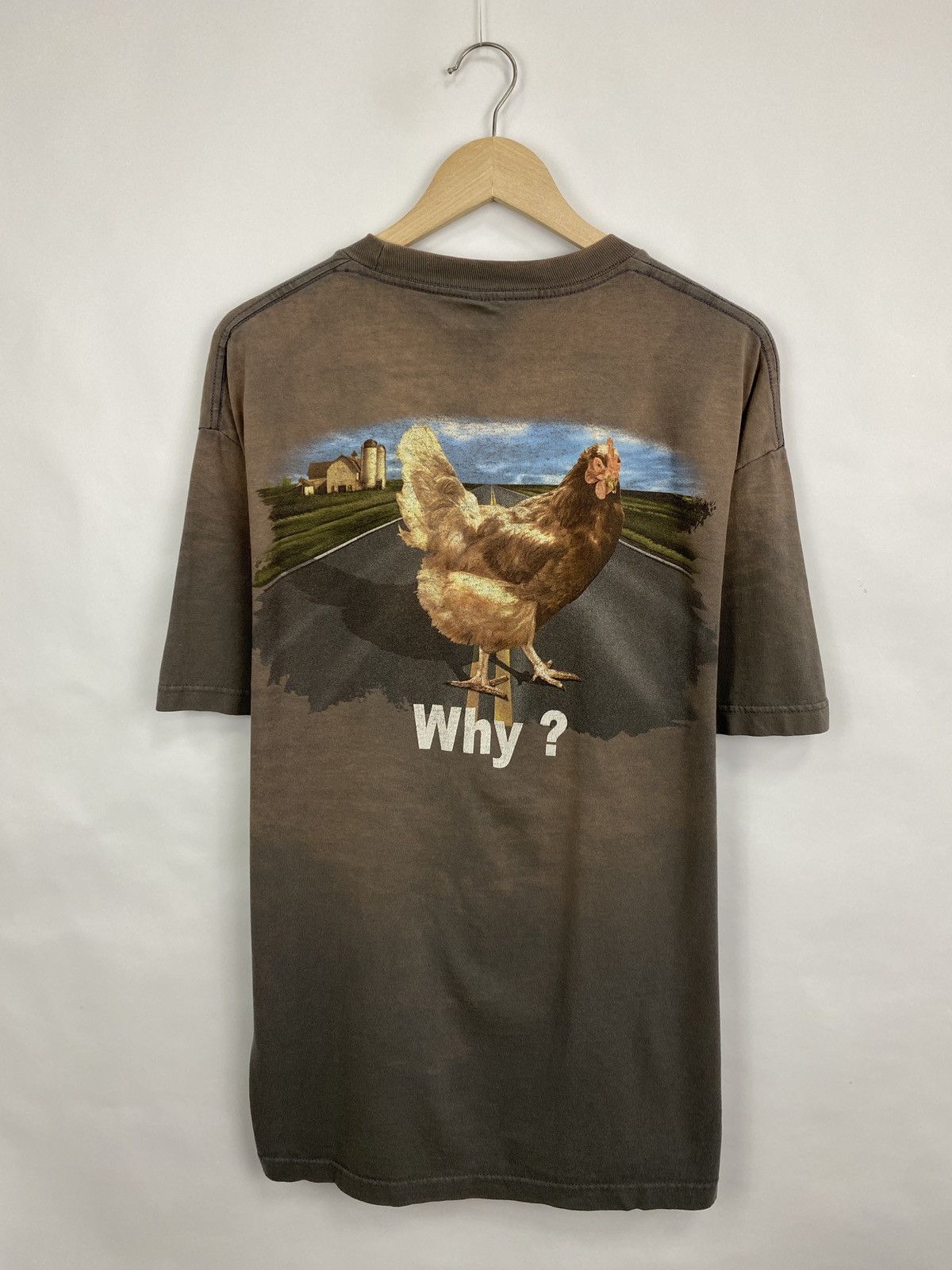 Alstyle 🇺🇸 Vintage Y2K LSD WHY? Cock Cockfighting Humor T-Shirt Rare Size US XL / EU 56 / 4 - 4 Thumbnail