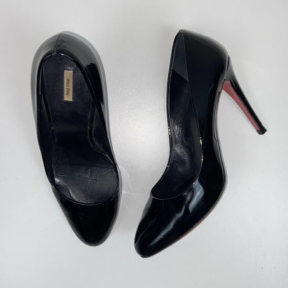 Miu Miu Miu Miu l Patent Leather Round Toe Stiletto Pumps Size 40 Size US 10 / IT 40 - 2 Thumbnail