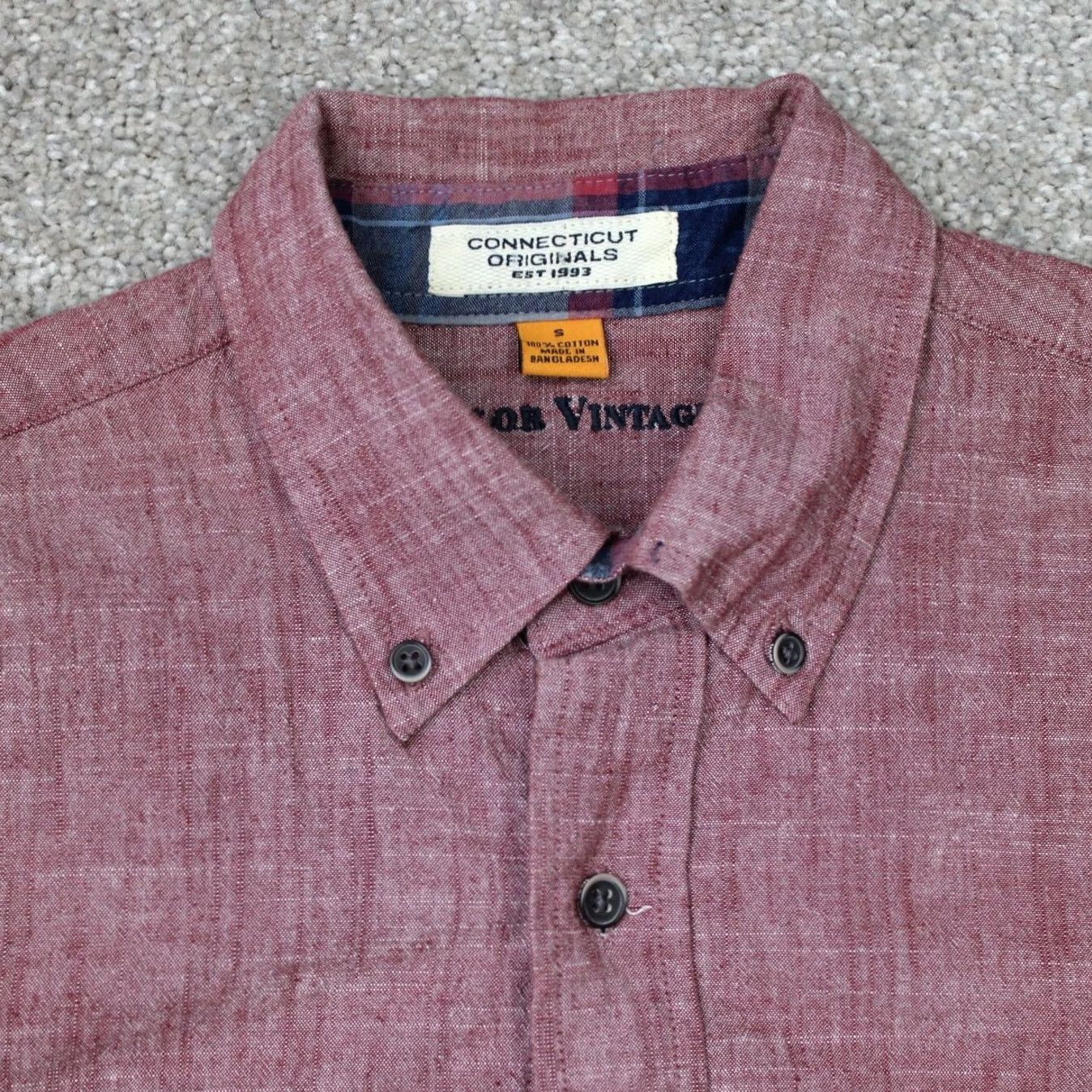 Vintage Tailor Vintage Shirt Mens Small Heather Red Flip Cuff 100% Cotton Long Sleeve Shirt Size US S / EU 44-46 / 1 - 4 Thumbnail