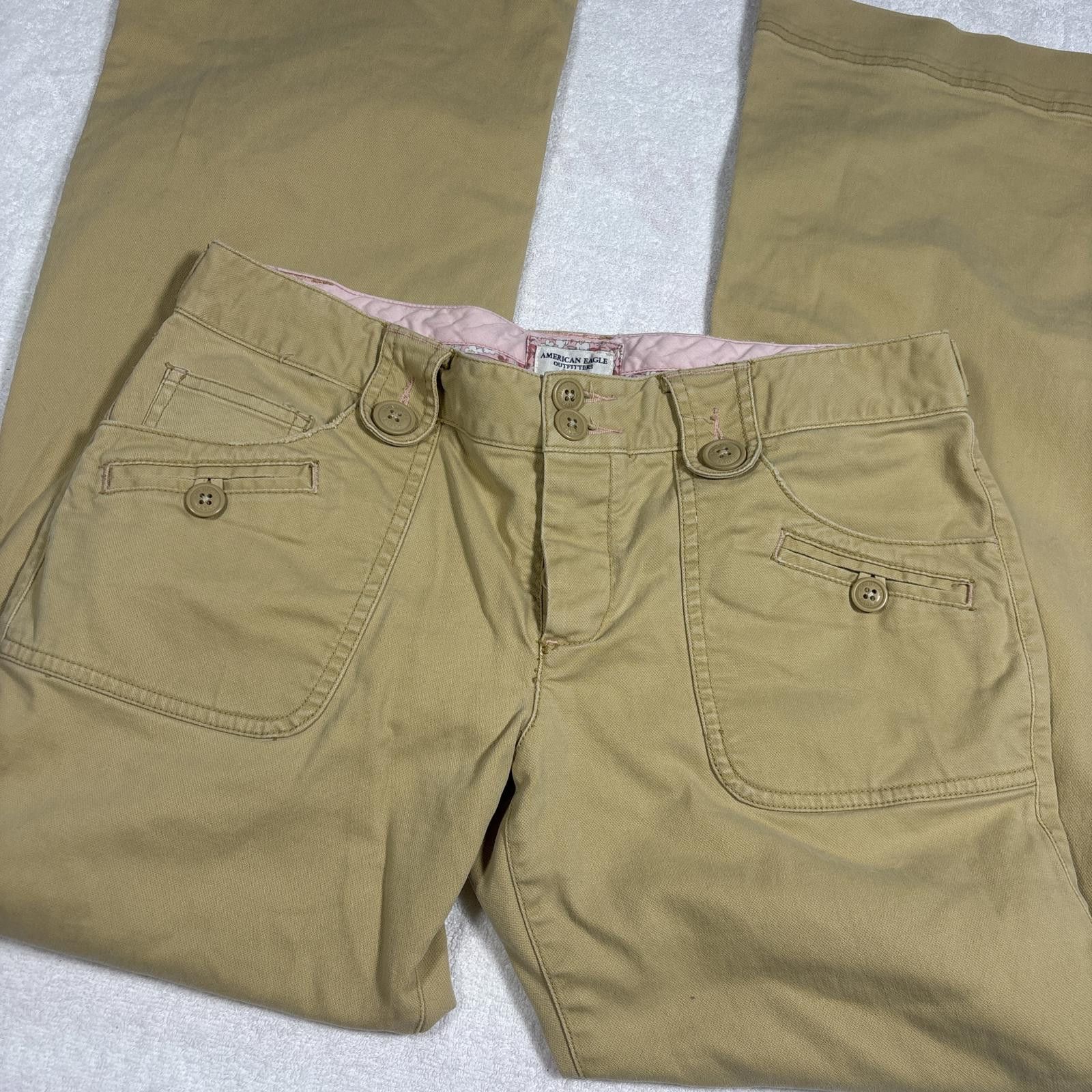 American Eagle Outfitters y2k american eagle khaki cargo pants Size 32" / US 10 / IT 46 - 4 Thumbnail