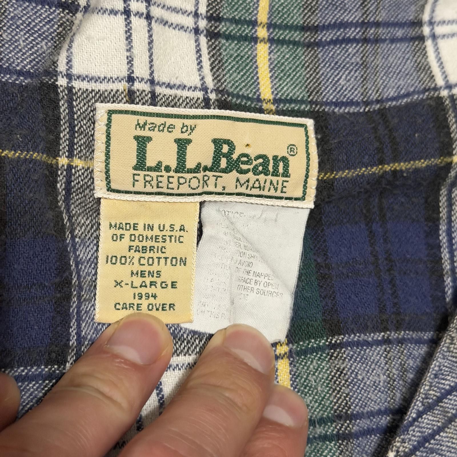 L.L. Bean Vintage L.L. Bean Plaid Flannel Night Shirt Pajama Mens XL Size ONE SIZE - 4 Thumbnail