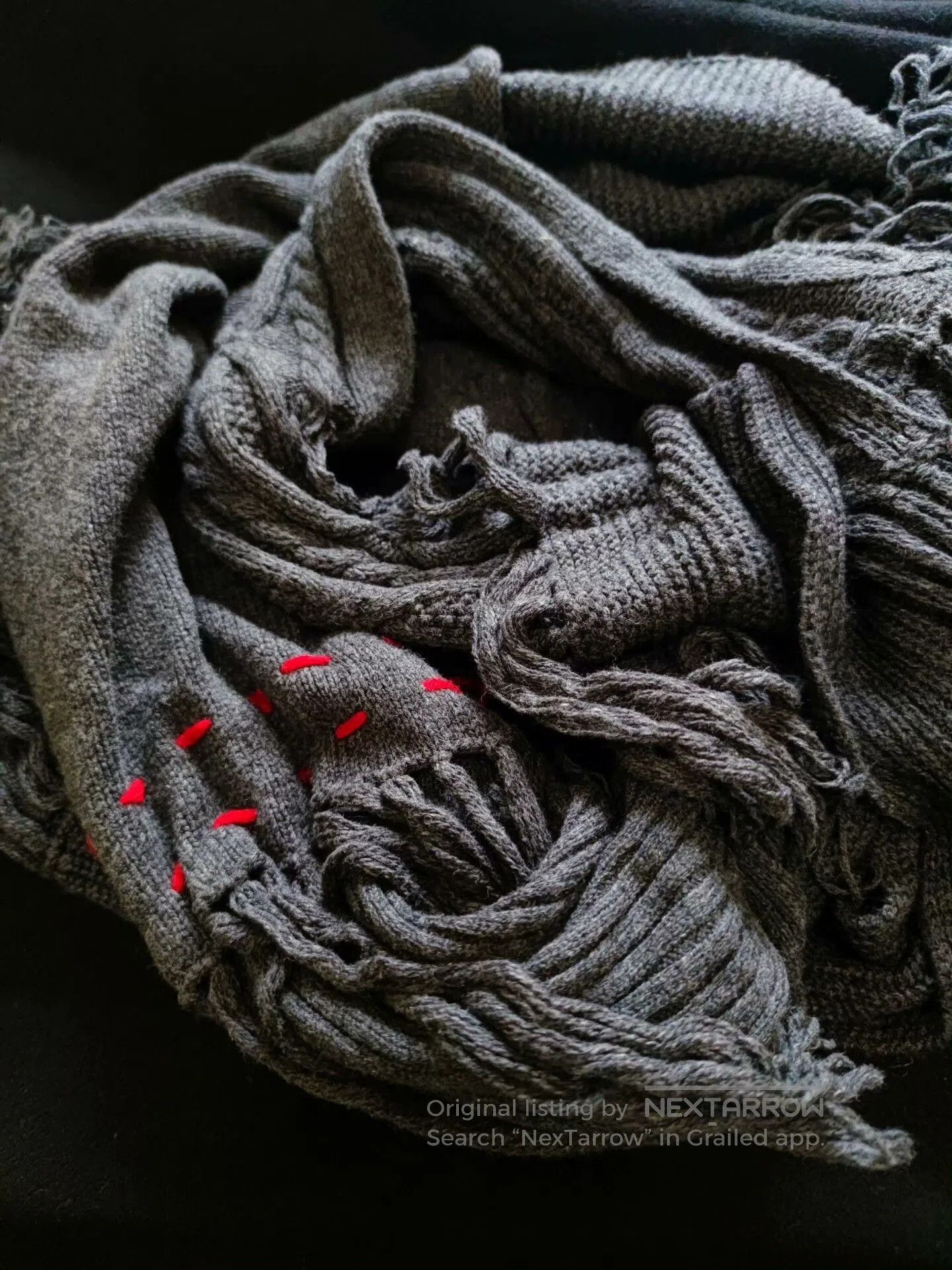 Other Thick Gray Wool Blend Scarf. Size ONE SIZE - 3 Thumbnail