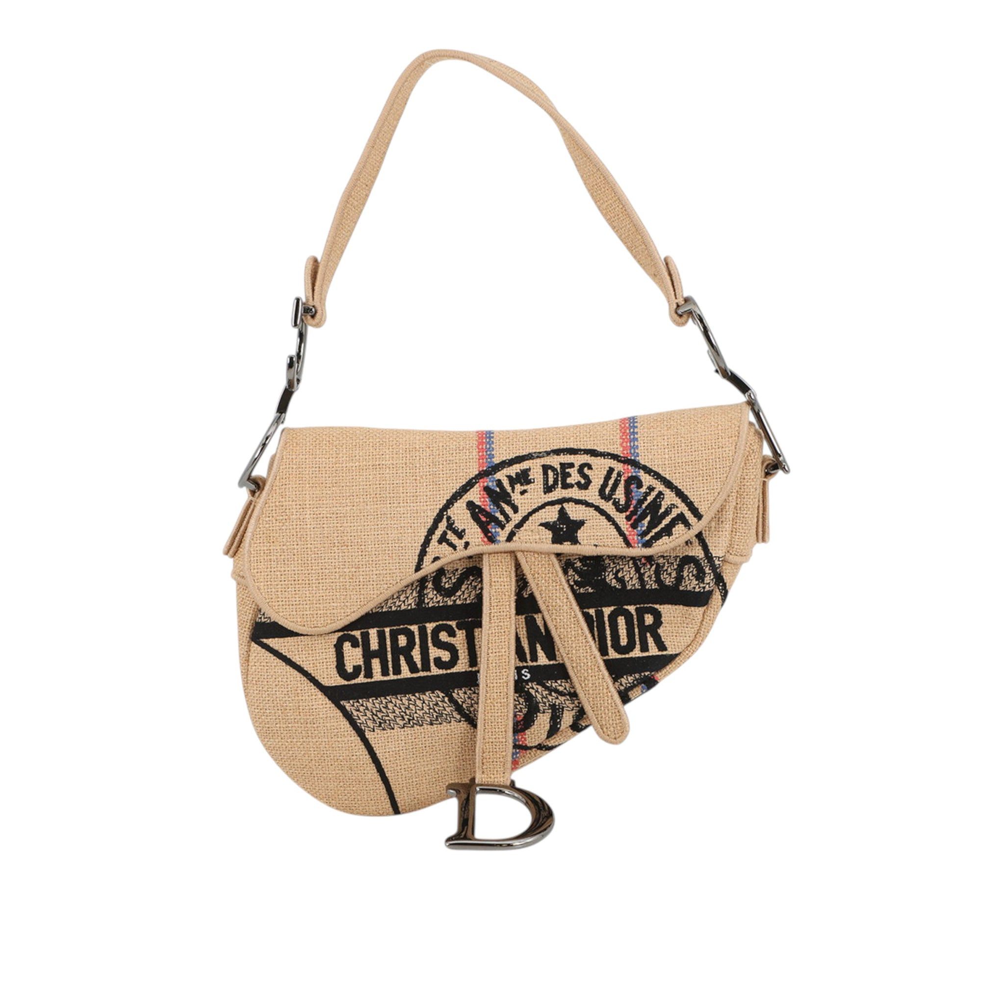 Dior Jute Union Embroidered Saddle Bag Size ONE SIZE - 1 Thumbnail