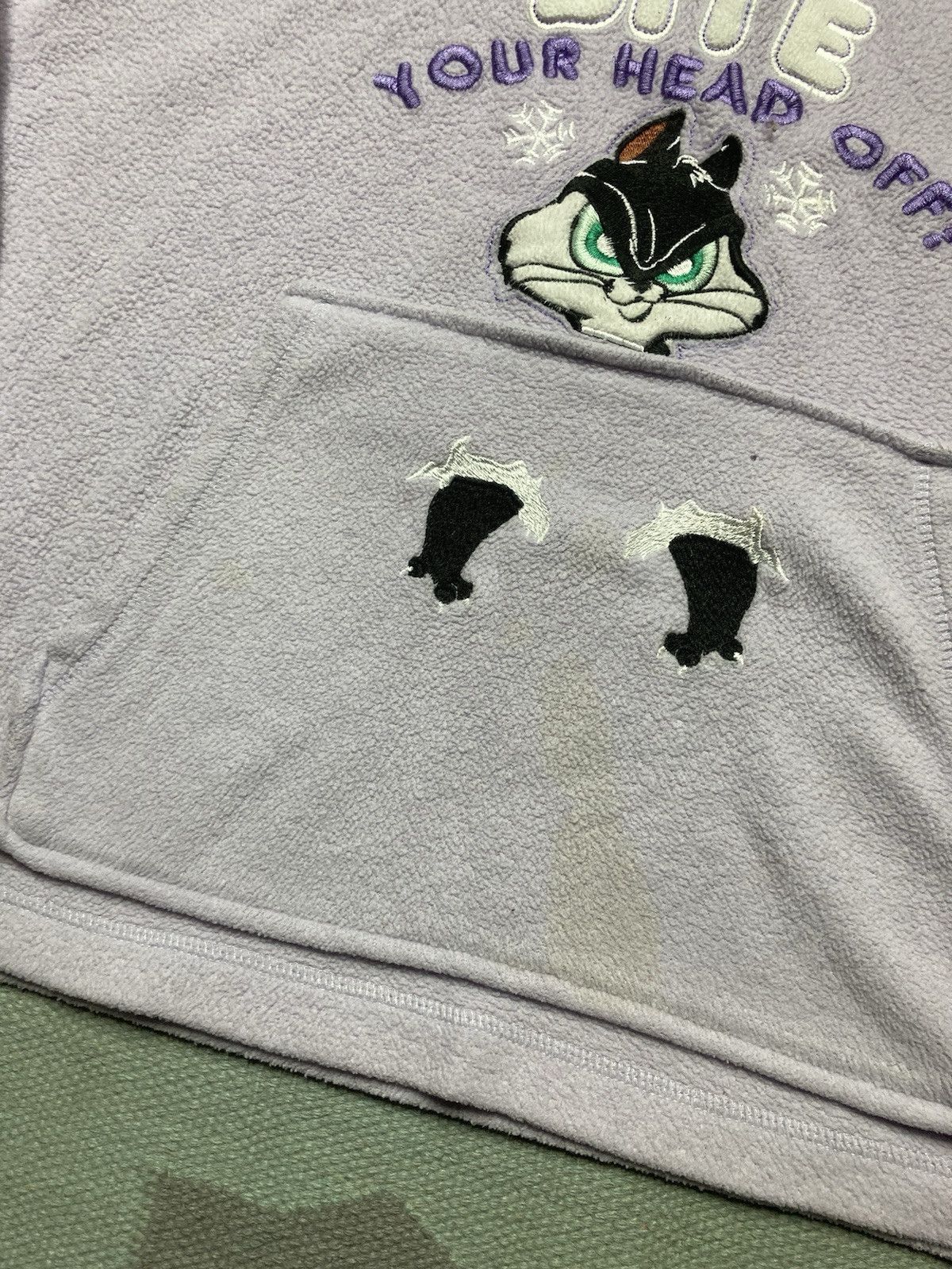 Vintage fleece hoodie Penelope pussycat looney tune bite head off XL Size XL / US 12-14 / IT 48-50 - 3 Thumbnail