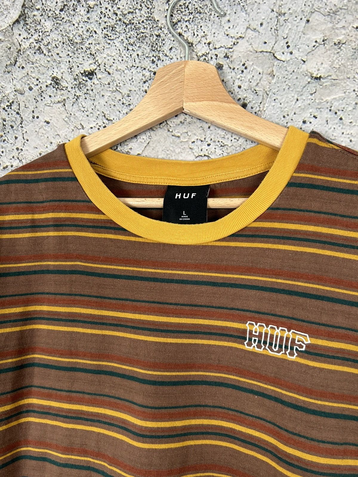 Huf HUF Striped Skategang Tee Brown Thrasher Streetwear Size US L / EU 52-54 / 3 - 3 Thumbnail
