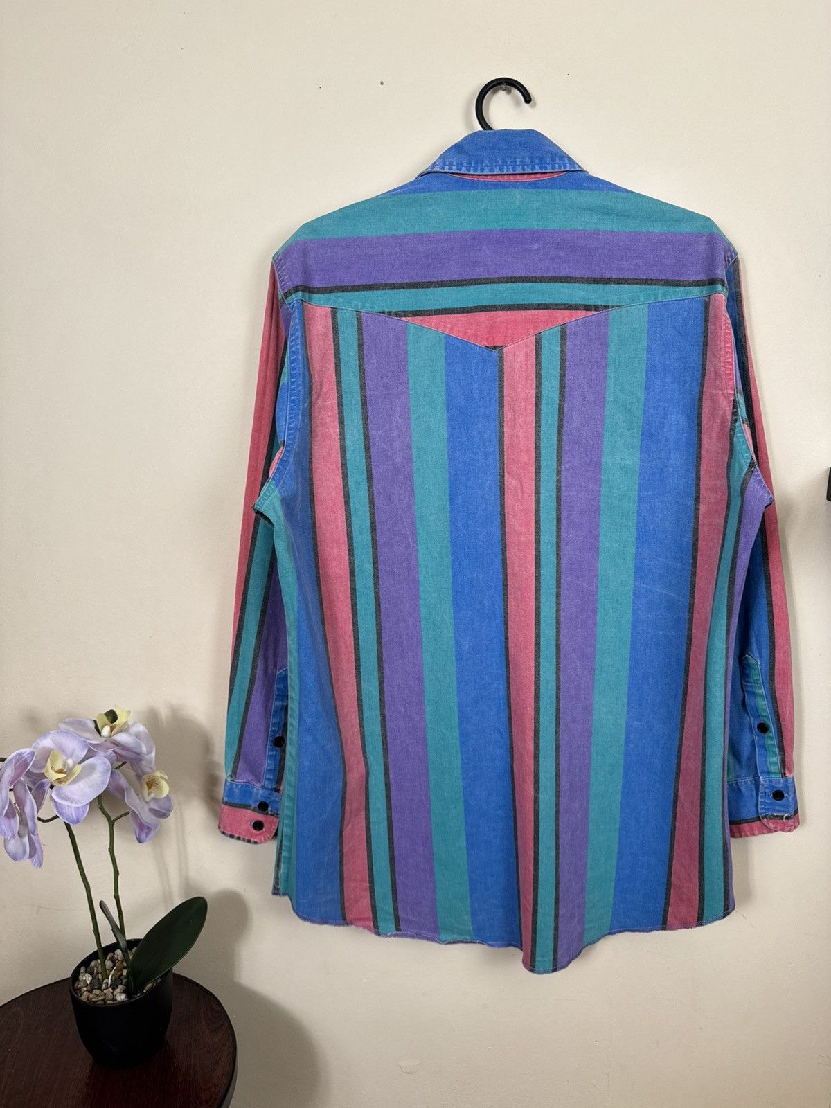 Vintage VTG Wrangler brushpopper multi bold stripe shirt 15.5 - 33 Size US M / EU 48-50 / 2 - 15 Thumbnail