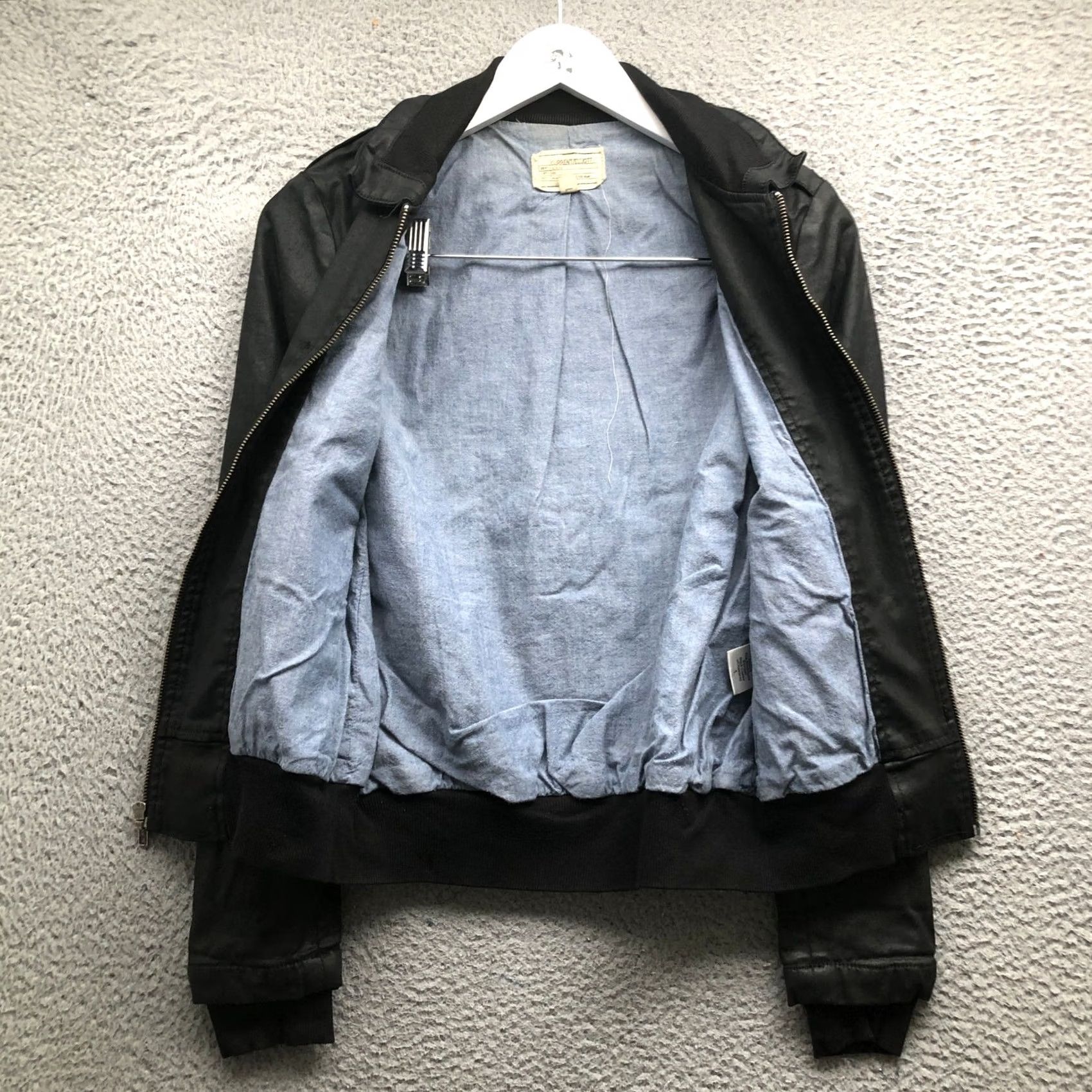 Vintage Current/Elliott The South Side Bomber Jacket Womens Small Chambray Lining Black Size S / US 4 / IT 40 - 6 Thumbnail