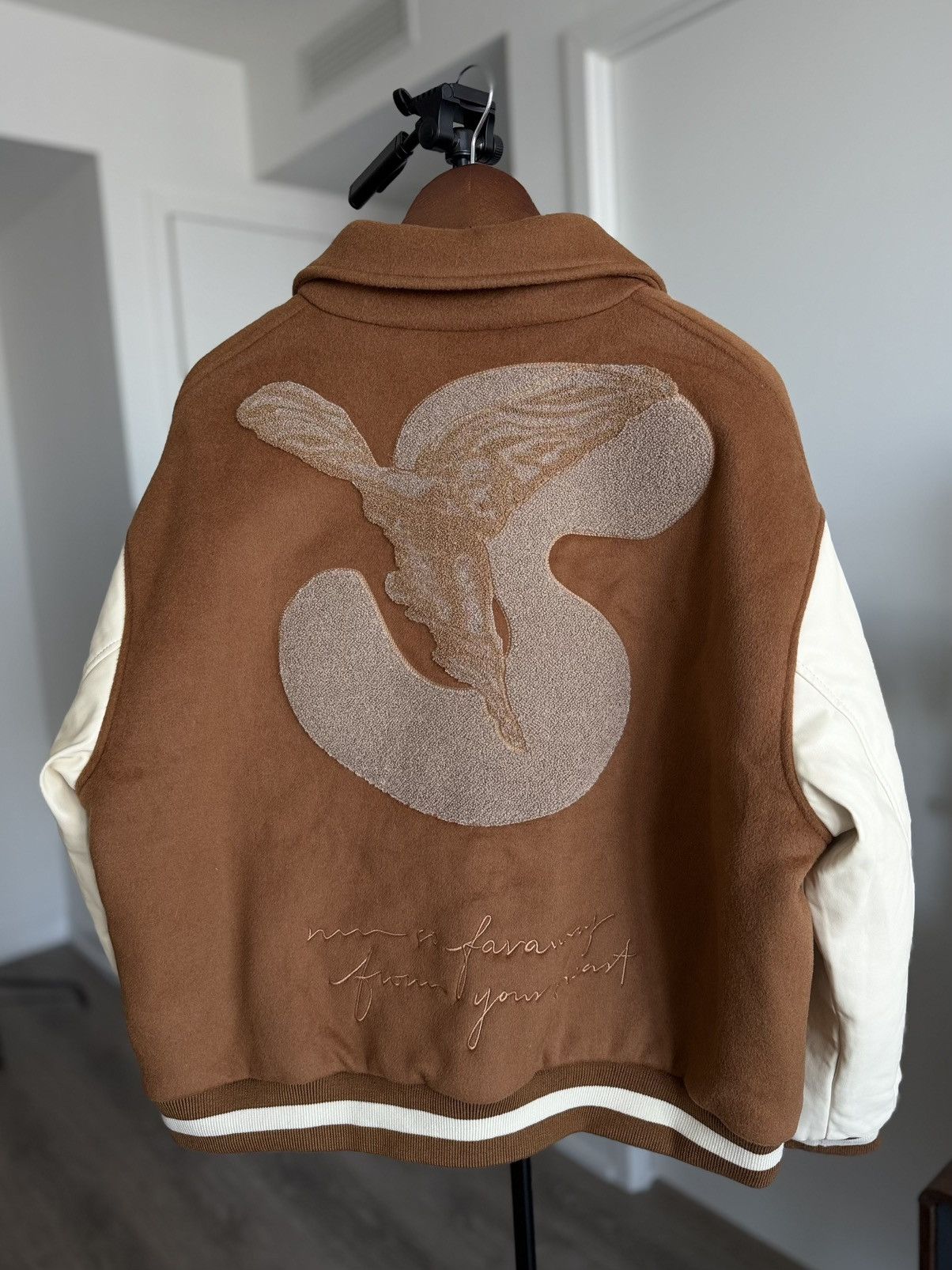 Other AIN’T SHY PE VS Jacket Off-White/Brown Wool Leather Varsity Size ONE SIZE - 7 Thumbnail