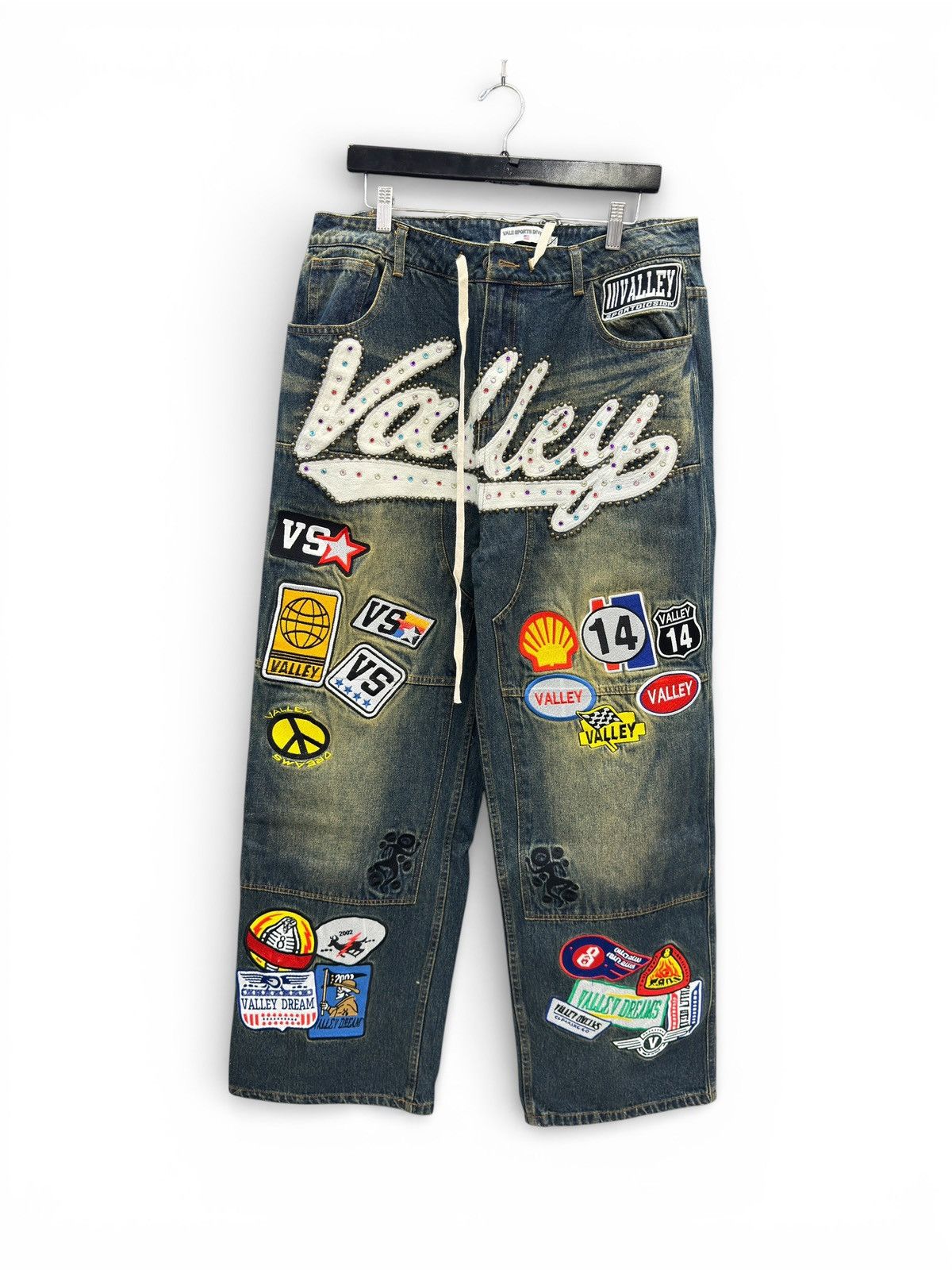 Vale Vale Valley Patch Widelegged Denim Size US 32 / EU 48 - 1 Thumbnail