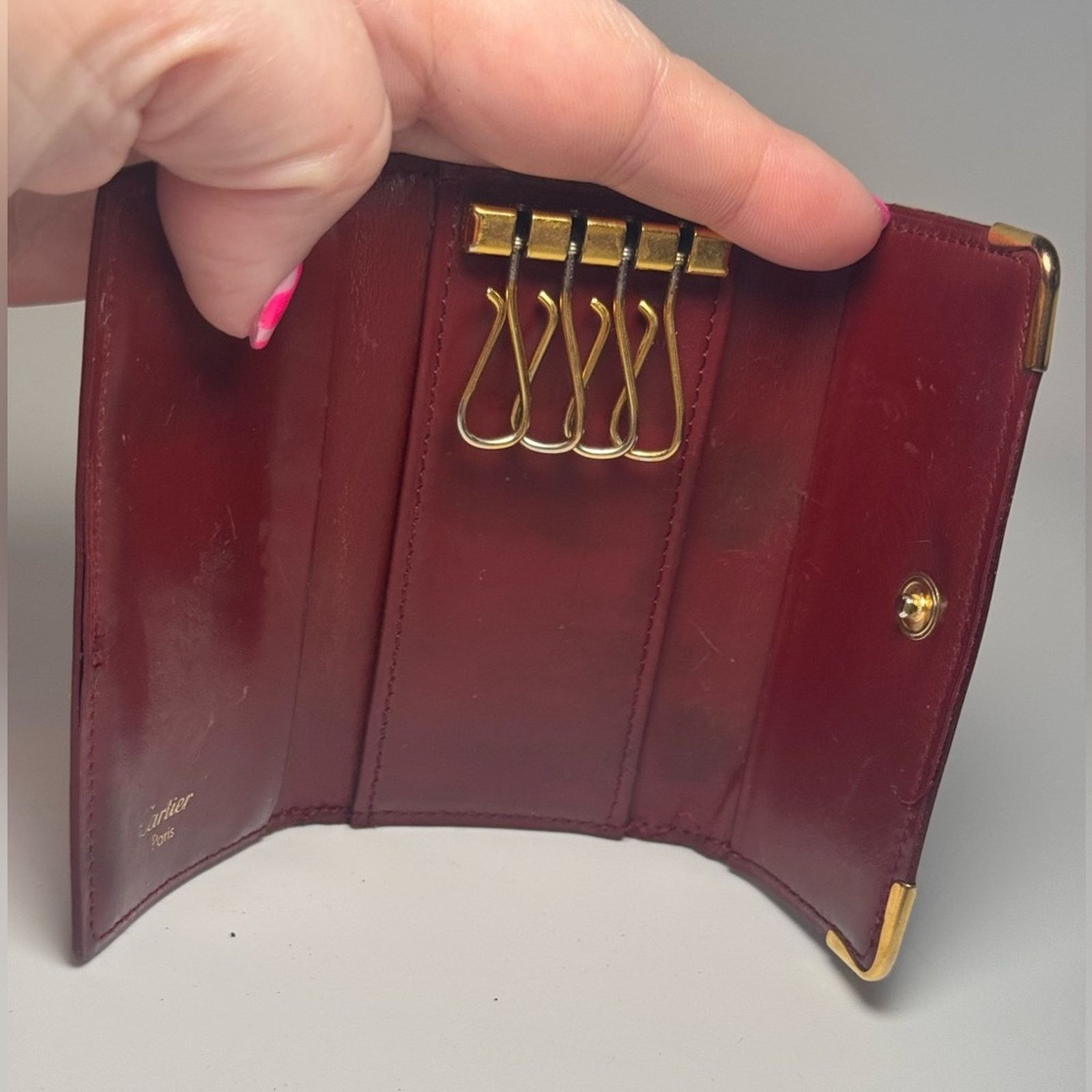 Cartier Cartier Burgundy Leather Unisex 4 Key Holder Size ONE SIZE - 10 Thumbnail
