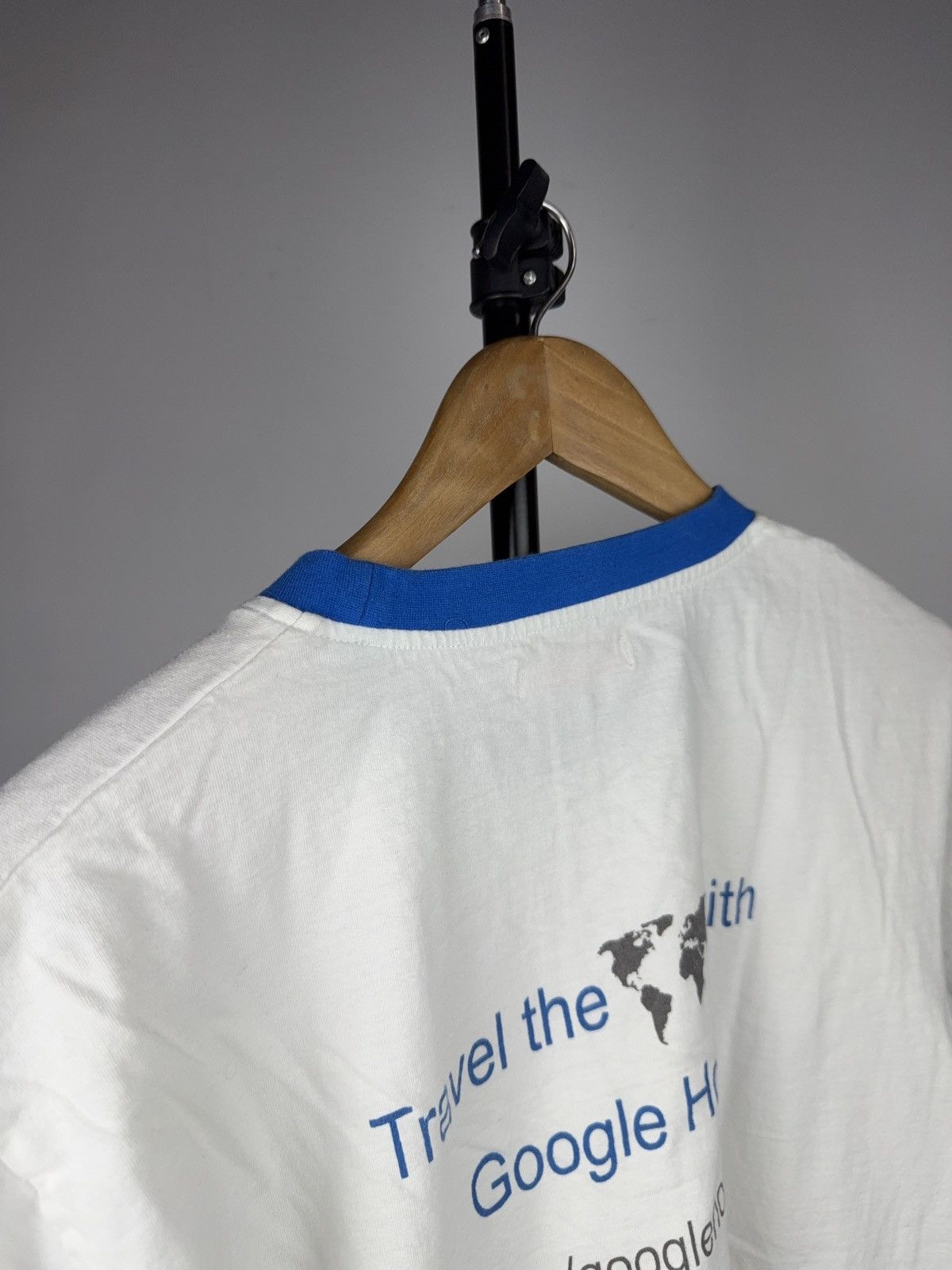 Vintage 00s Retro Google Host Promo Ringer T-Shirt Travel the World Size US S / EU 44-46 / 1 - 13 Thumbnail