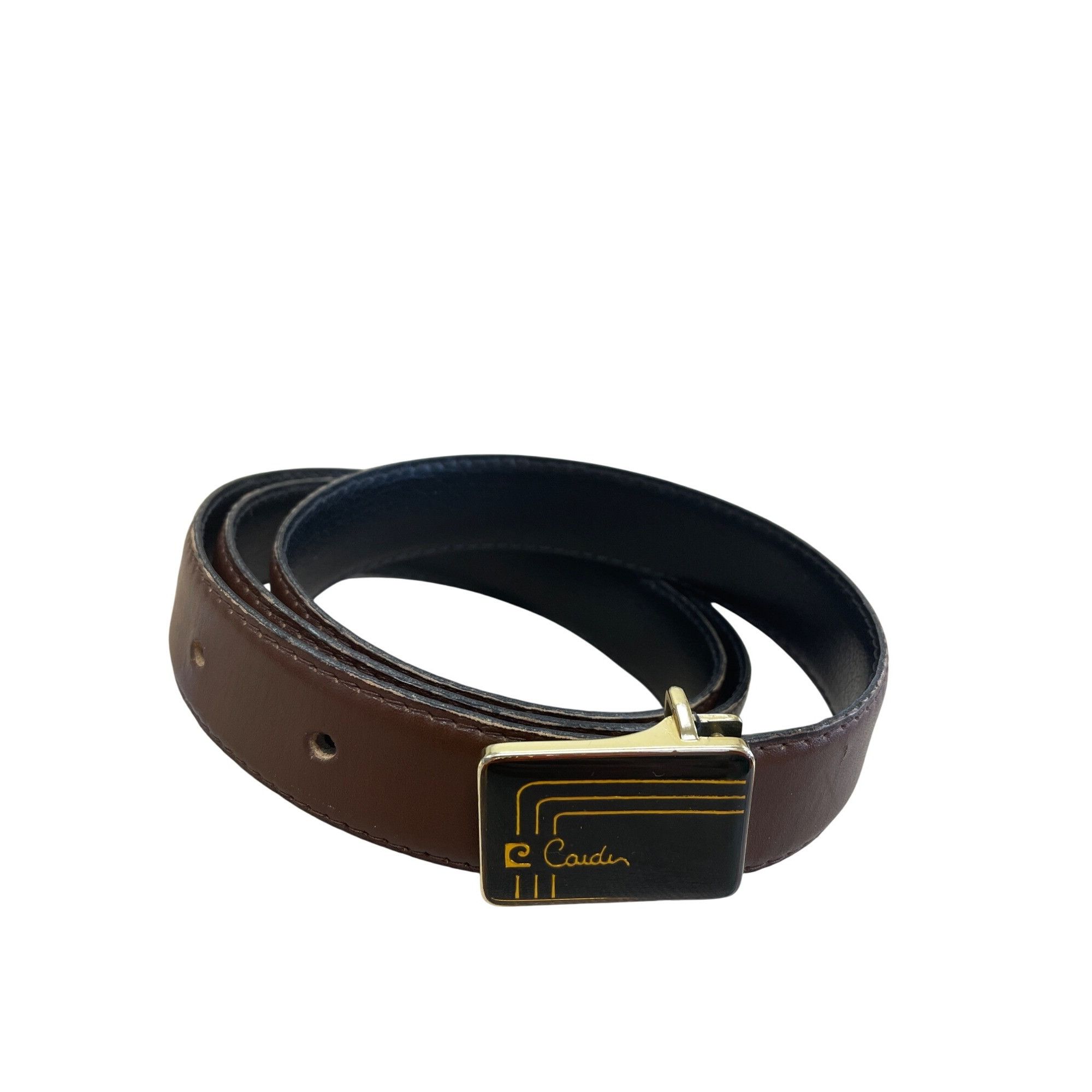 Pierre Cardin Pierre Cardin Mens Brown Leather Dress Belt 115 Gold Buckle Size ONE SIZE - 12 Thumbnail