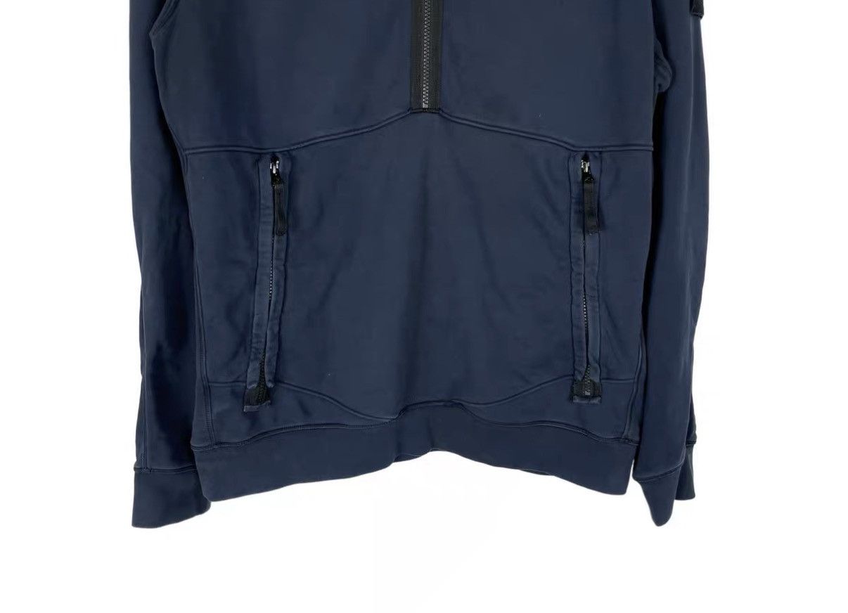 Stone Island Stone Island Navy Blue Half-Zip Hoodie with Sleeve Badge J31 Size US XXL / EU 58 / 5 - 4 Thumbnail