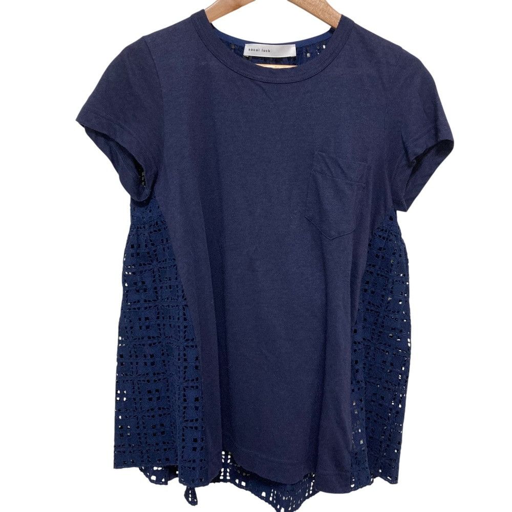 Sacai sacai luck Crochet Lace Cut and Sewn Cotton Tops 15AWLU983 DUTY FREE for USA