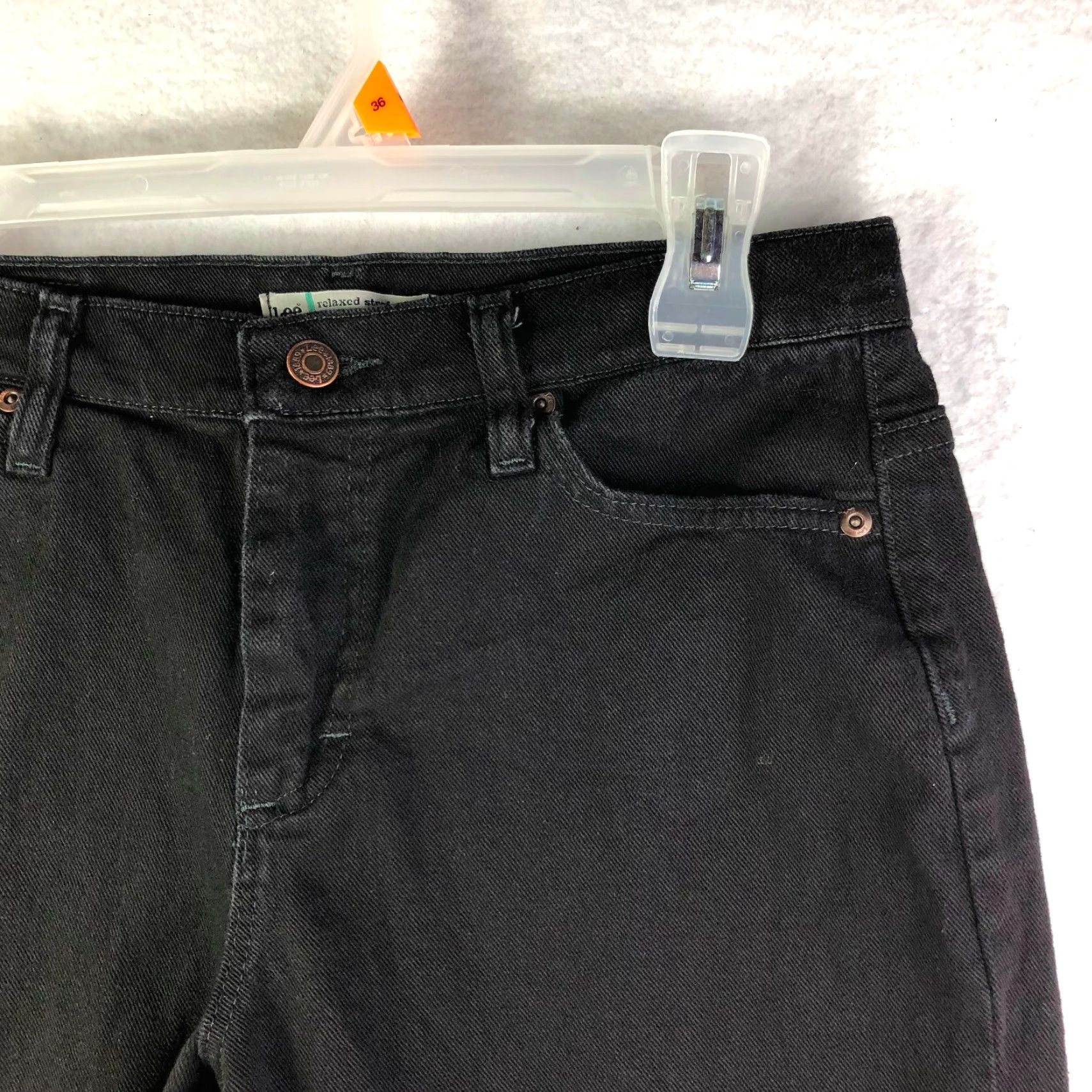 Lee Lee Jeans Mid Rise Relaxed Straight Leg Womens Size 6 Short Black Denim Jeans Size 28" / US 6 / IT 42 - 3 Thumbnail
