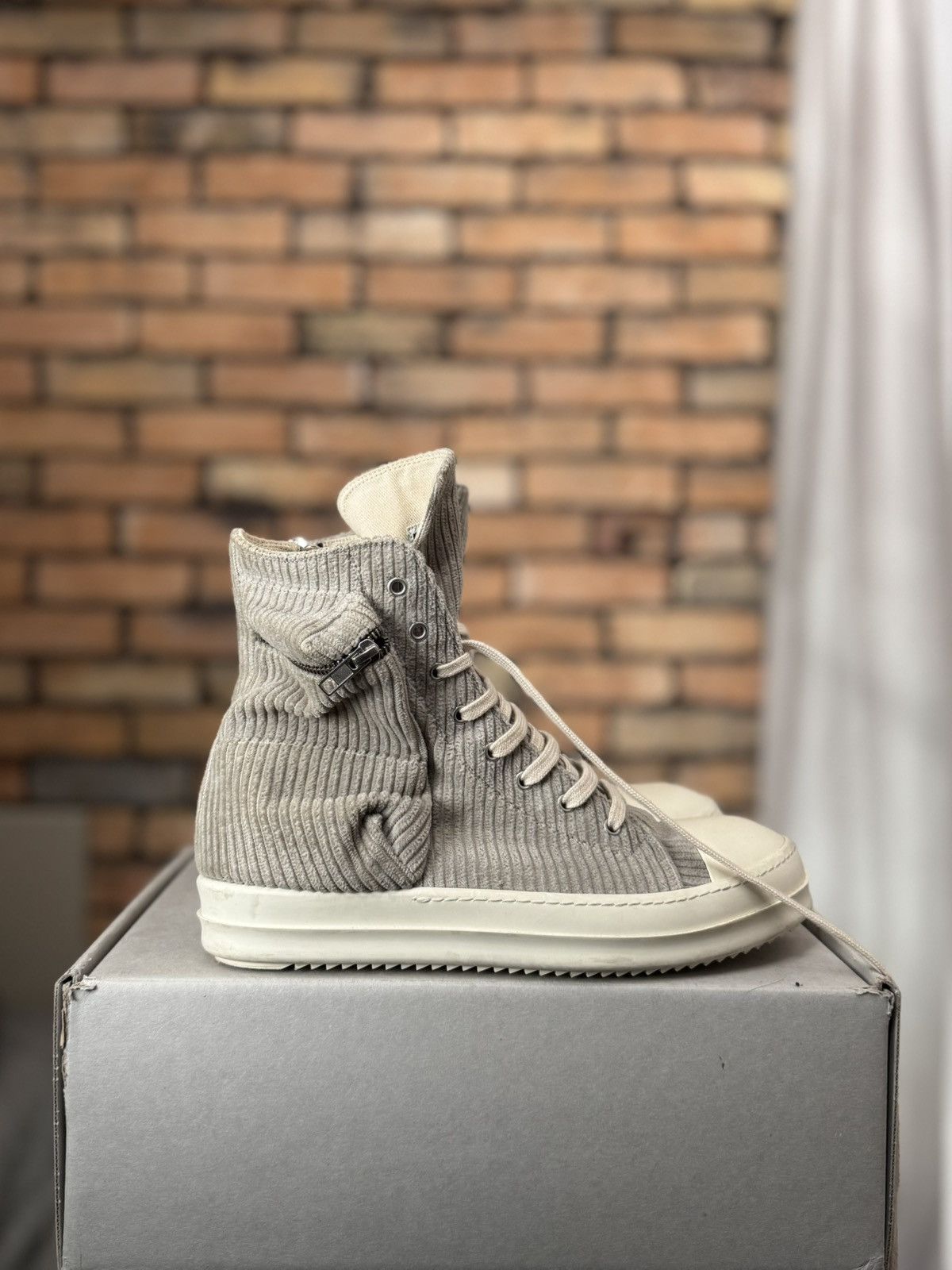 Rick Owens Drkshdw RICK OWENS RAMONES HIGH CARGO POCKET CORDUROY SHOES Size US 10 / EU 43 - 6 Thumbnail