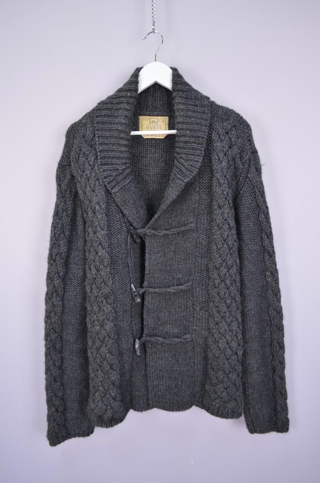Guess GUESS Grey Acrylic Wool Alpaca Blend Cable Knit Cardigan L Size US L / EU 52-54 / 3 - 1 Thumbnail