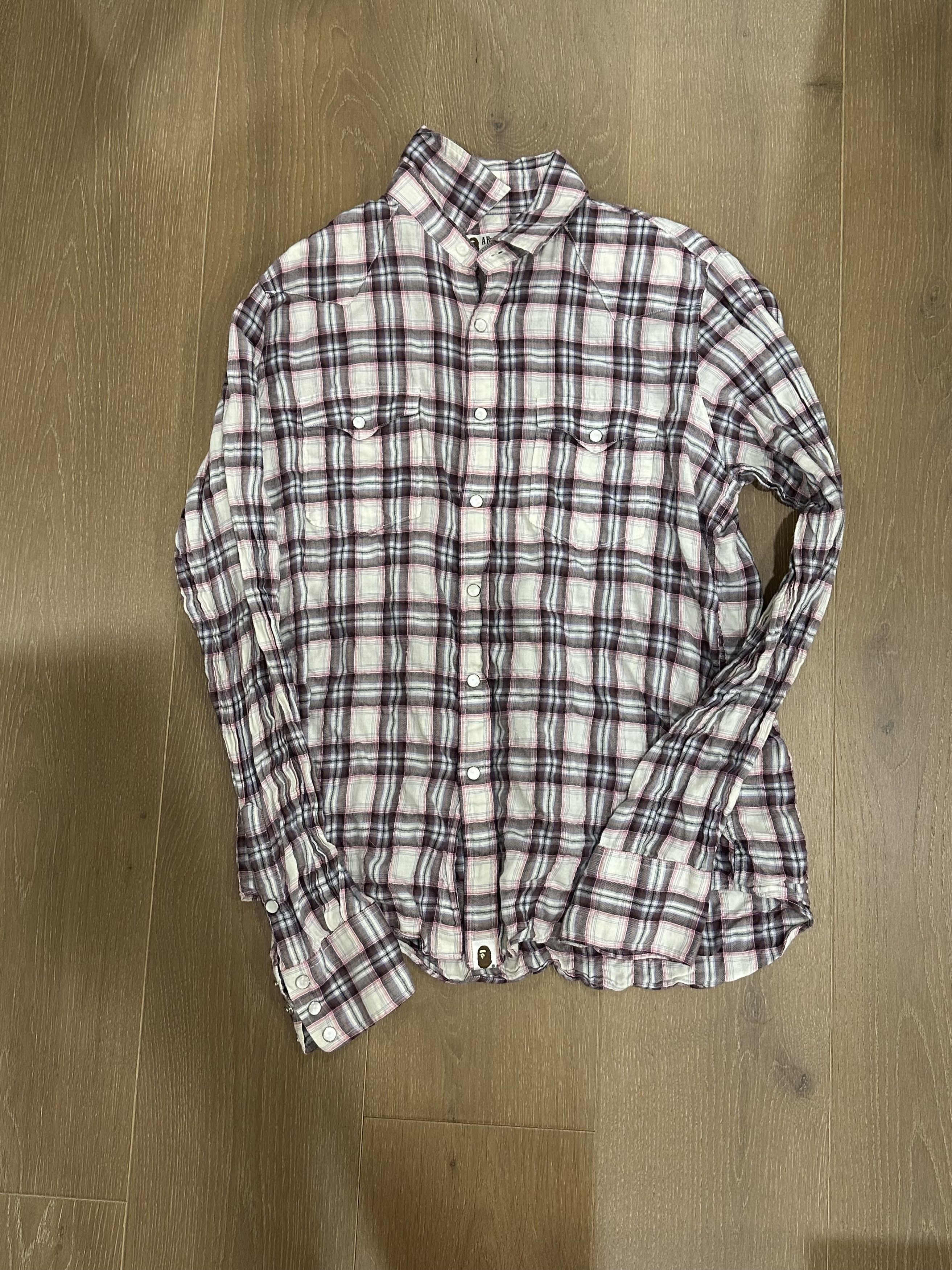 Bape Bape Pink Flannel Size US L / EU 52-54 / 3 - 1 Thumbnail