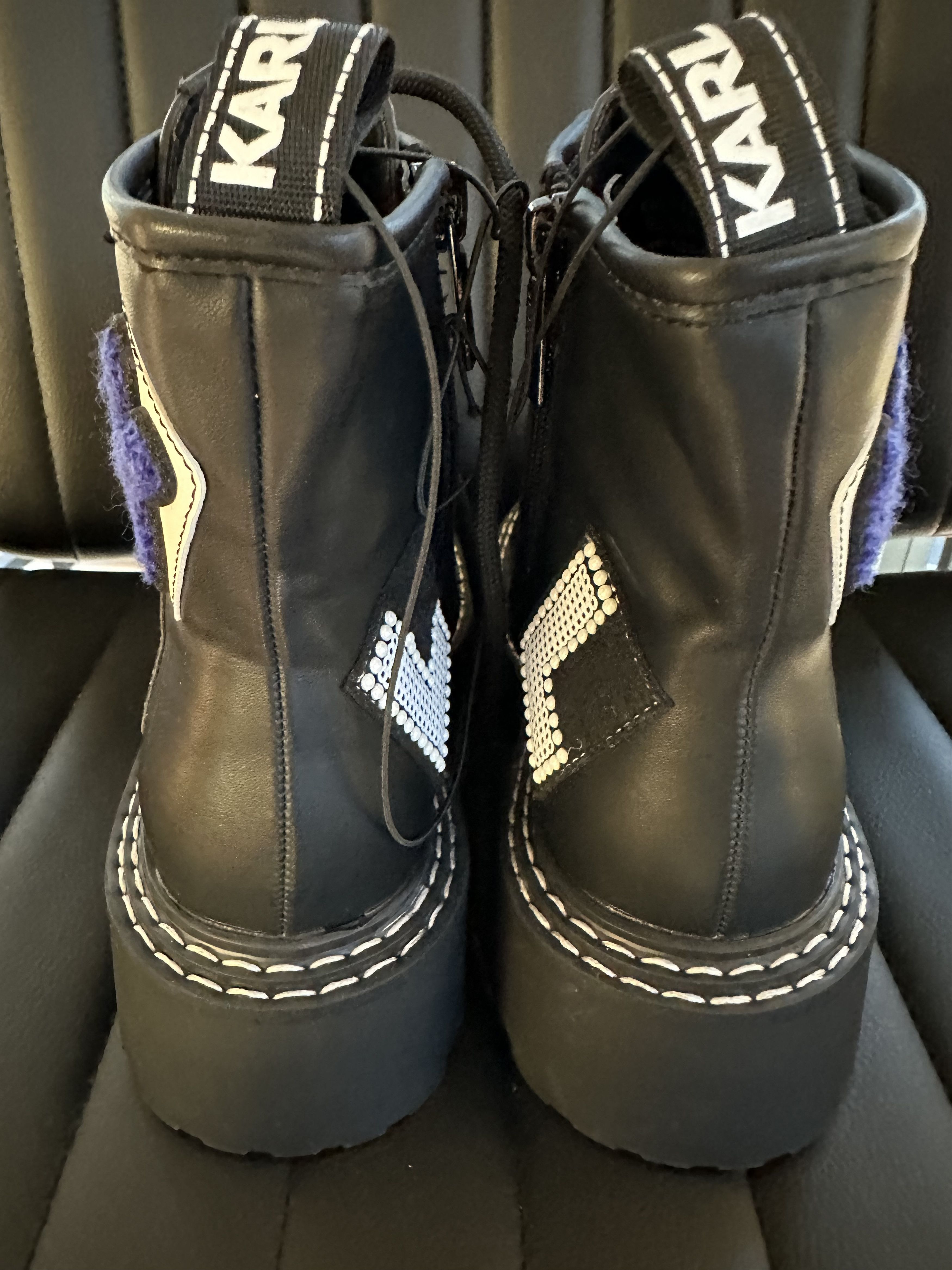 Karl Lagerfeld KARL LARGERFELD Dixie Paris Logo Combat Boot *NO BOX* Size US 5.5 / IT 35.5 - 2 Thumbnail