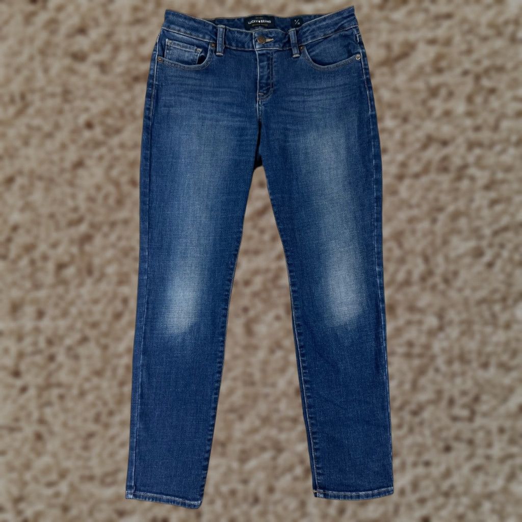 Lucky Brand Lucky Brand Jeans Womens 6 Blue Denim Skinny Regular 5-Pocket Distressed Cotton Blend 90s Style Mens, Womens Size 28" / US 6 / IT 42 - 1 Thumbnail