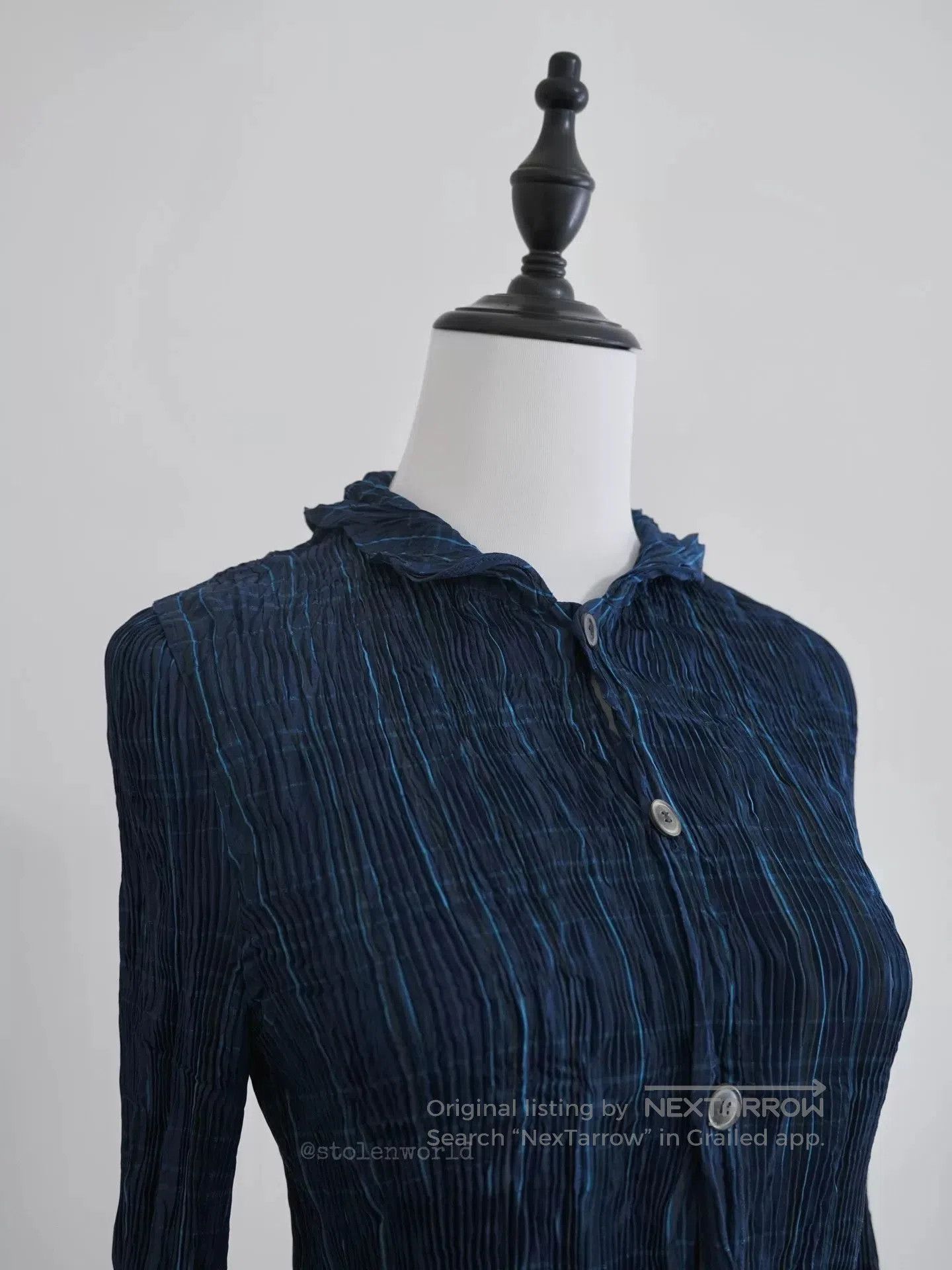 Tricot Comme des Garcons pleated navy top by comme des garcons. Size M / US 6-8 / IT 42-44 - 6 Thumbnail