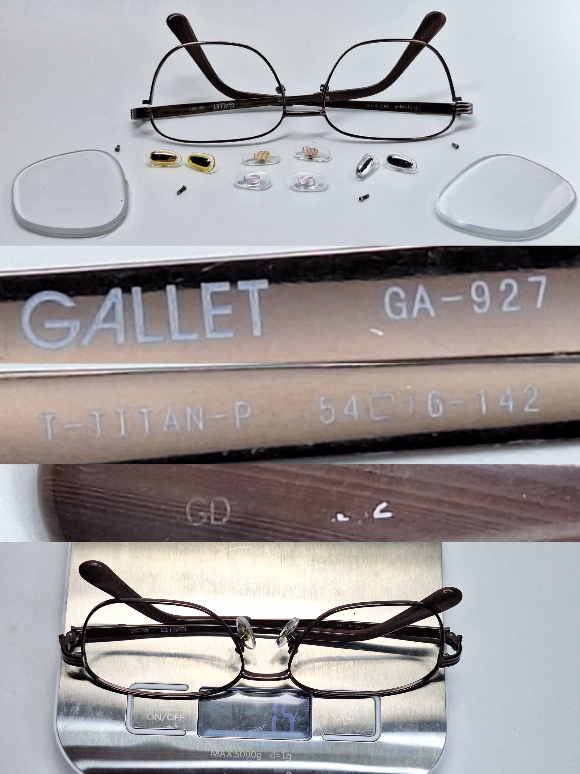 Other GALLET GA-927 T-Titan-P Bronze Metallic Wellington Eyeglass Size ONE SIZE - 7 Thumbnail