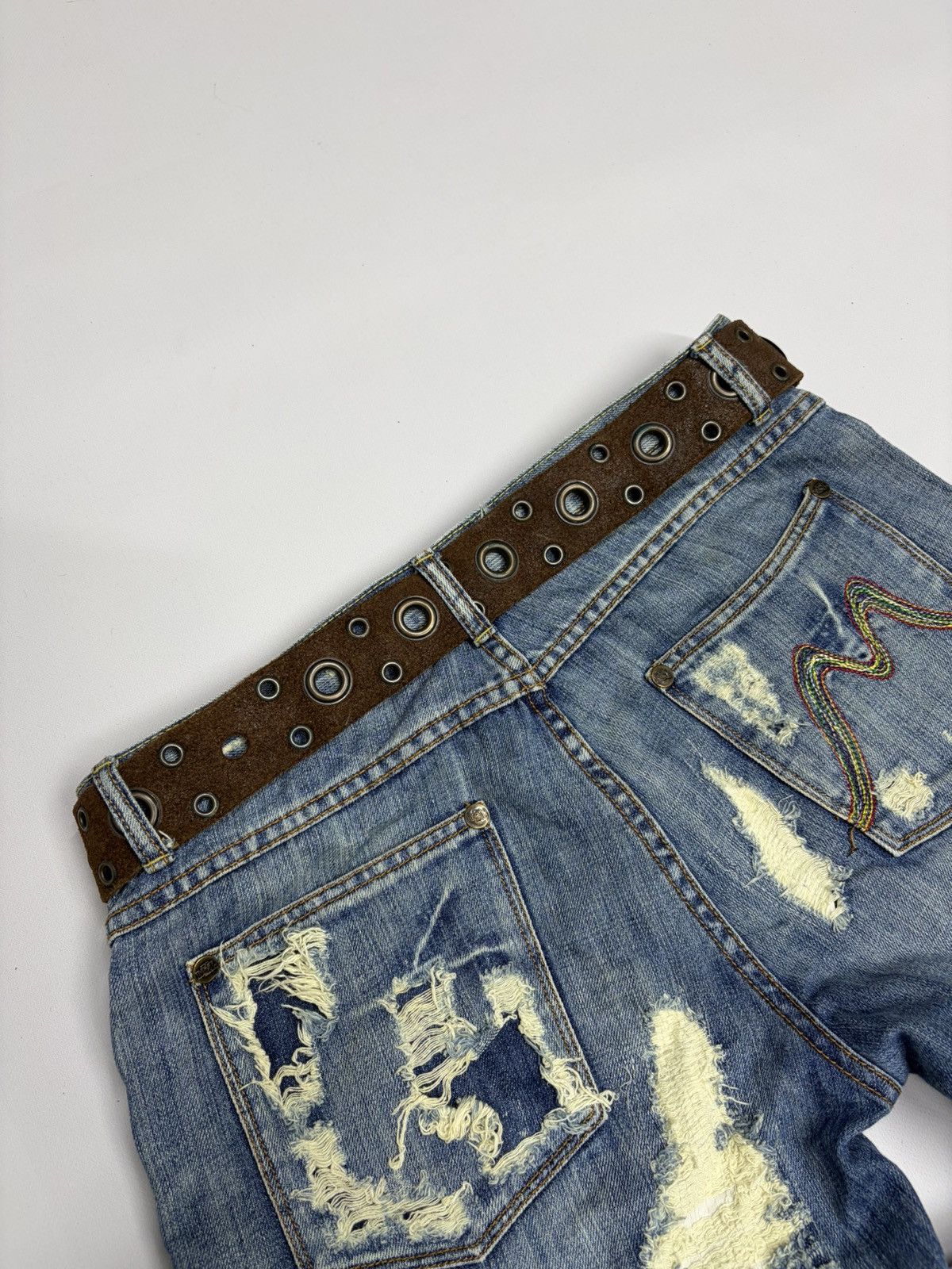 Hysteric Glamour Vintage Y2K Rhinestones Like Number Nine Punk Leather Belt Size 34 - 7 Thumbnail