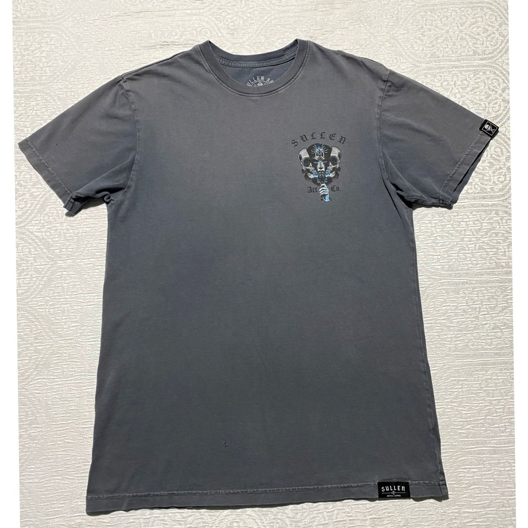 Vintage Sullen Art Collective Graphic T-Shirt Mens Medium Gray Skulls Jean Paul Marat Size US M / EU 48-50 / 2 - 3 Thumbnail