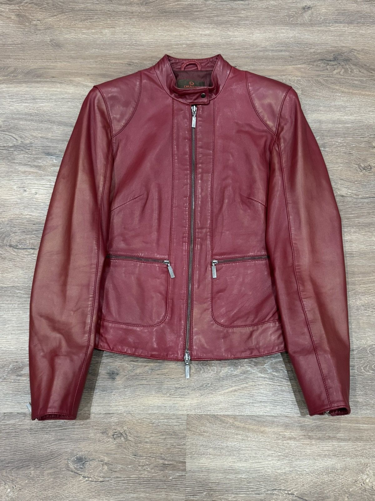 Danier Danier Genuine Red Leather Jacket Fitted Tailored Silhouette Size XXS / US 00 / IT 34 - 1 Thumbnail
