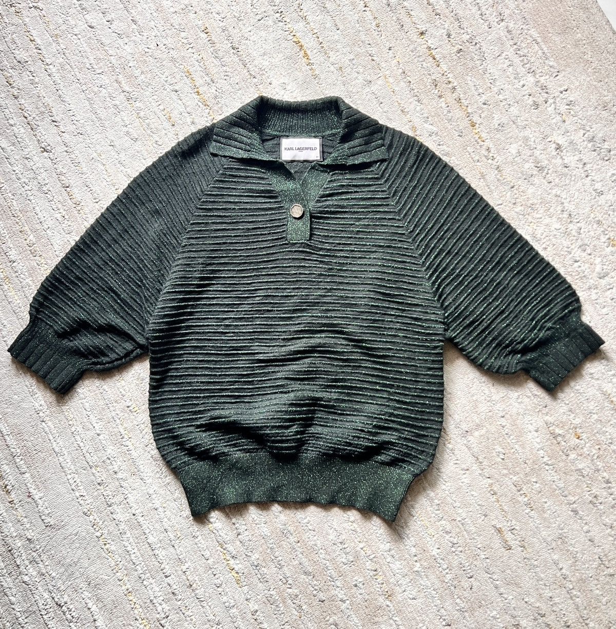 Karl Lagerfeld Karl Legerfeld Pleated Glitter Top/Sweater Size M / US 6-8 / IT 42-44 - 2 Thumbnail