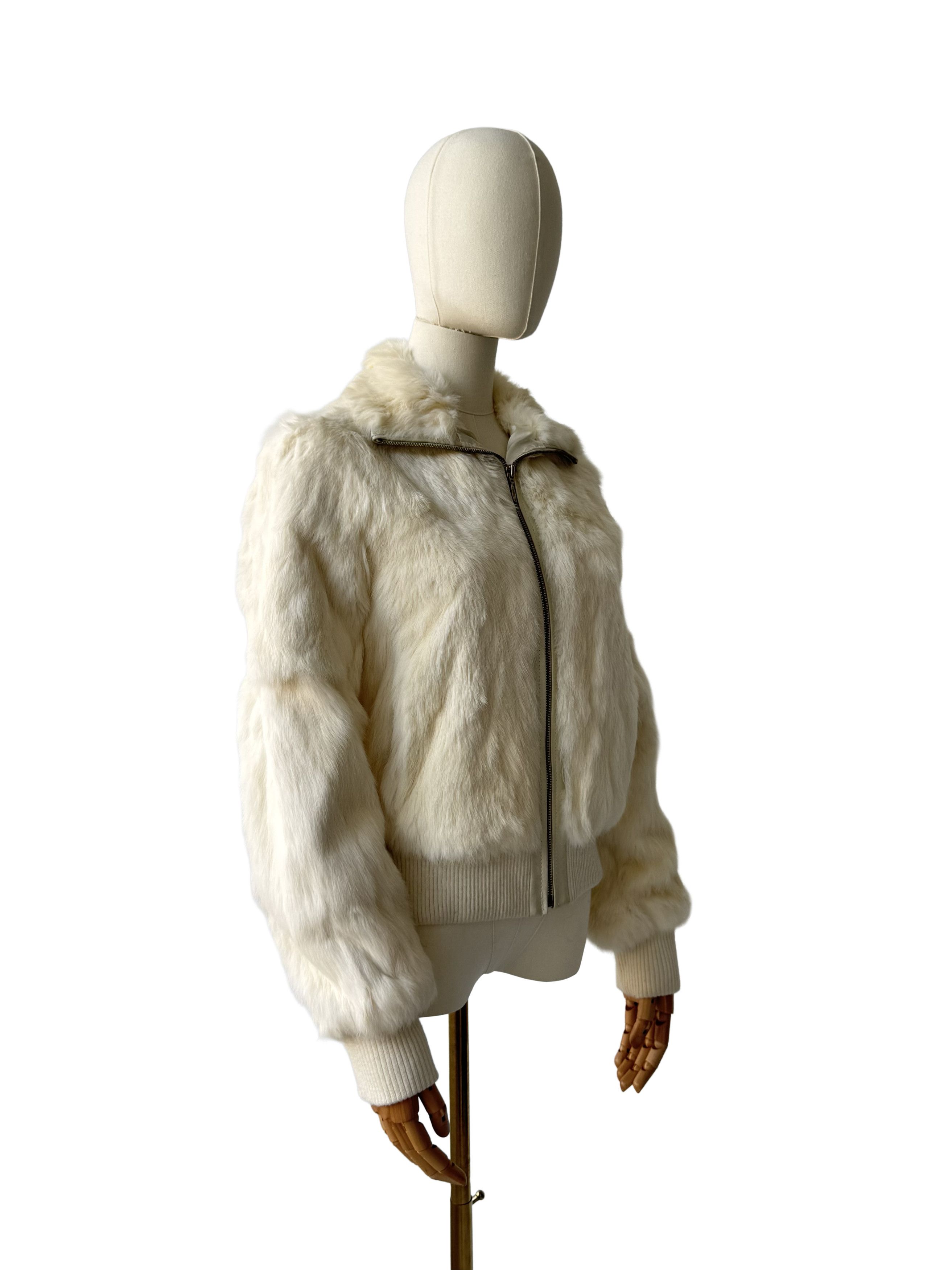 Vintage Vintage Real Rabbit Fur Cropped Jacket Size M / US 6-8 / IT 42-44 - 1 Thumbnail