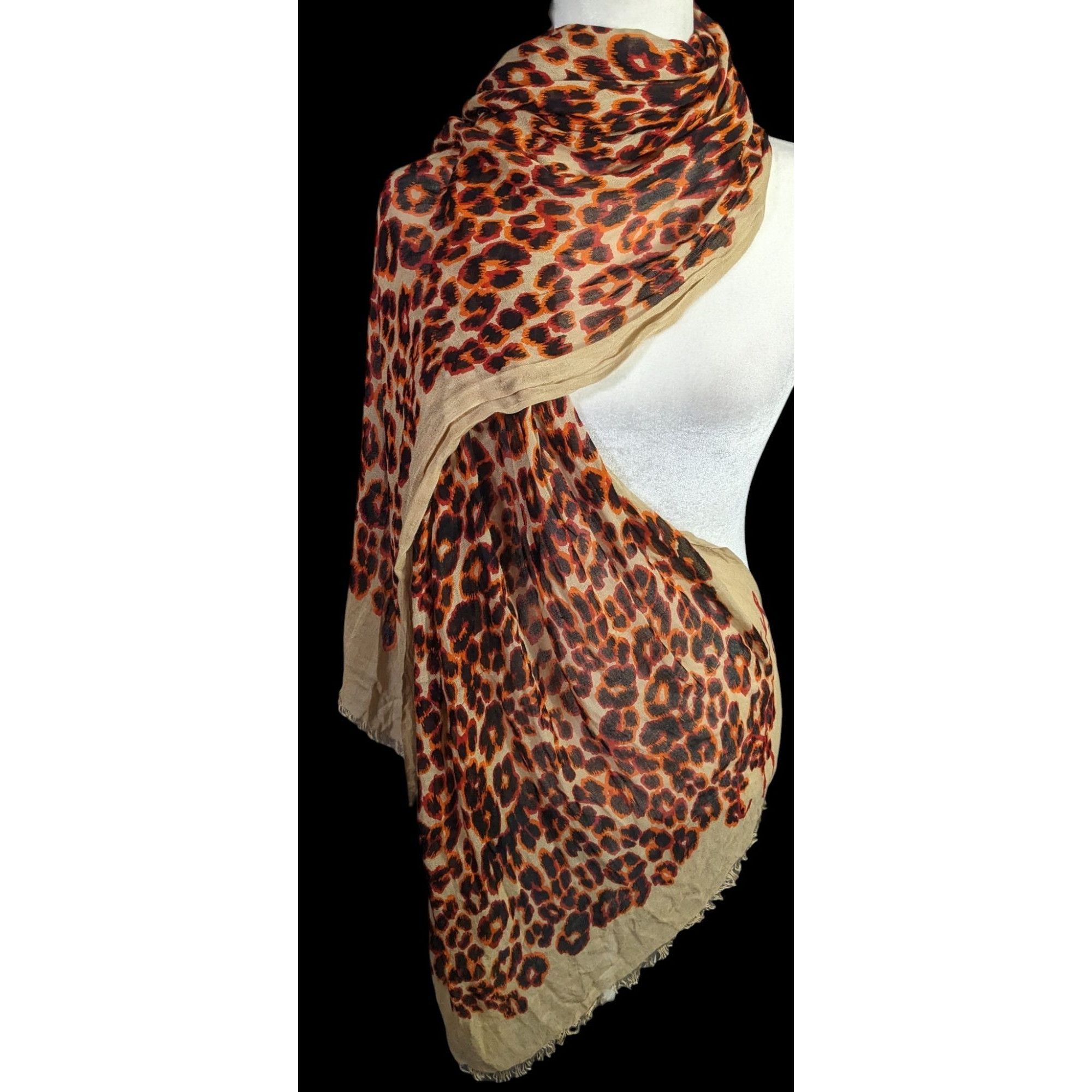 Juicy Couture Juicy Couture Leopard Print Lightweight Scarf 33x79 Inches B Size ONE SIZE - 3 Thumbnail