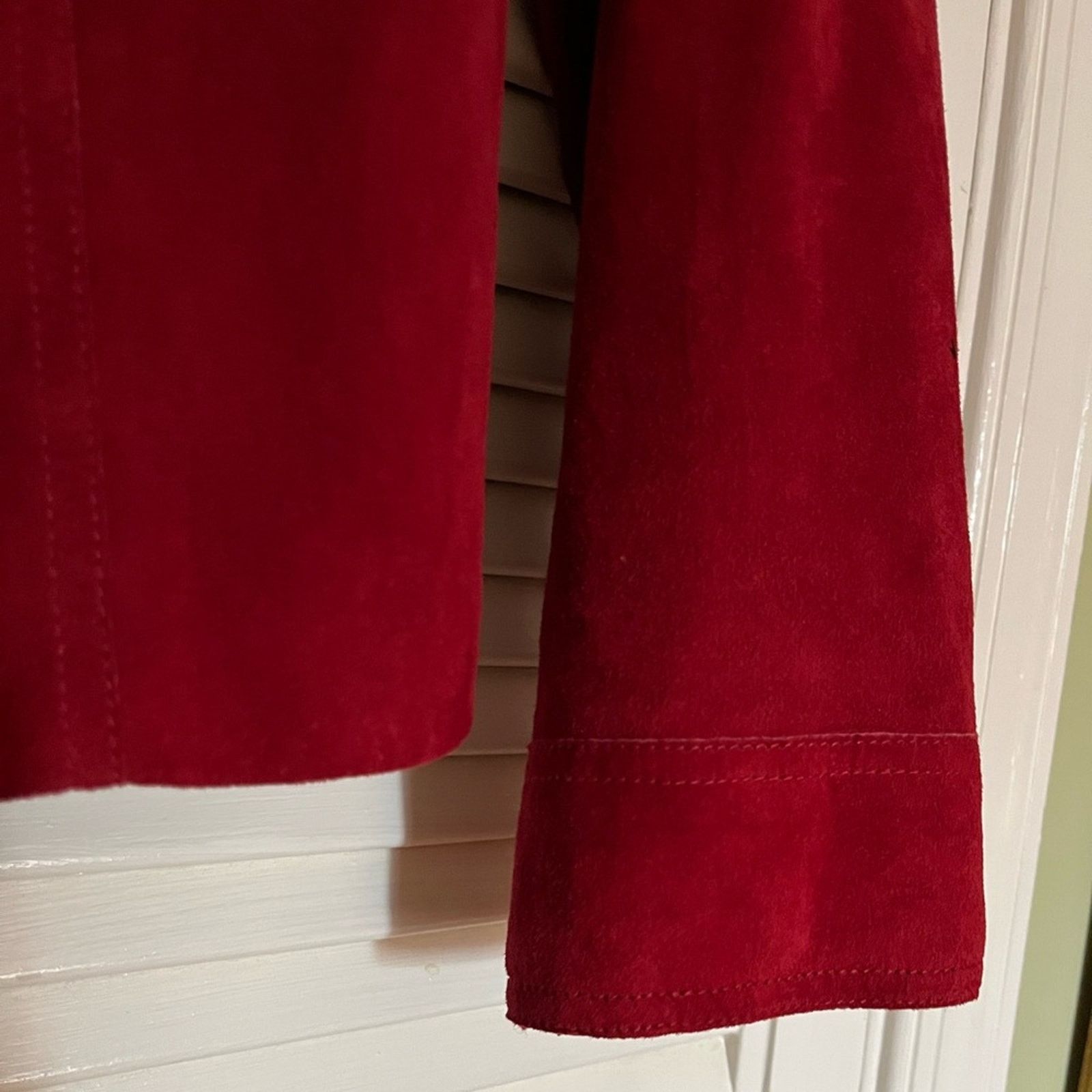 Alfani Alfani Vintage Red Suede Leather Zip Cropped Jacket Womens M Size M / US 6-8 / IT 42-44 - 5 Thumbnail