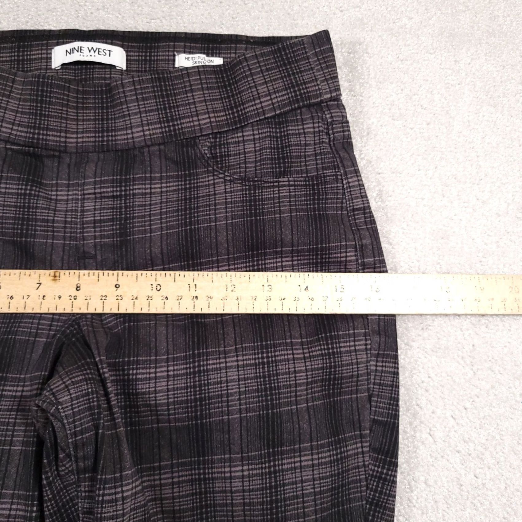 Nine West Nine West Heidi Pull-On Skinny Stretch Pant Women's 4 Gray Glasgow Plaid Pants Size 27" / US 4 / IT 40 - 7 Thumbnail