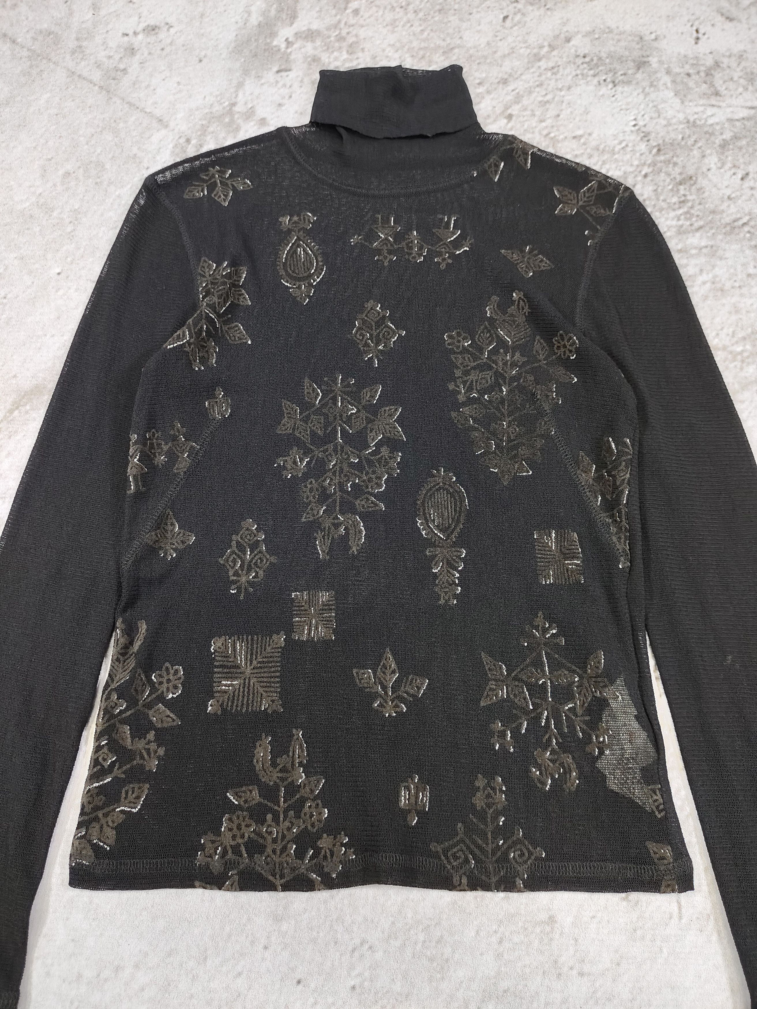 Japanese Brand Cosa-Nostra🇯🇵Sheer Stretch Mesh Print Gothic Top Size M / US 6-8 / IT 42-44 - 7 Thumbnail