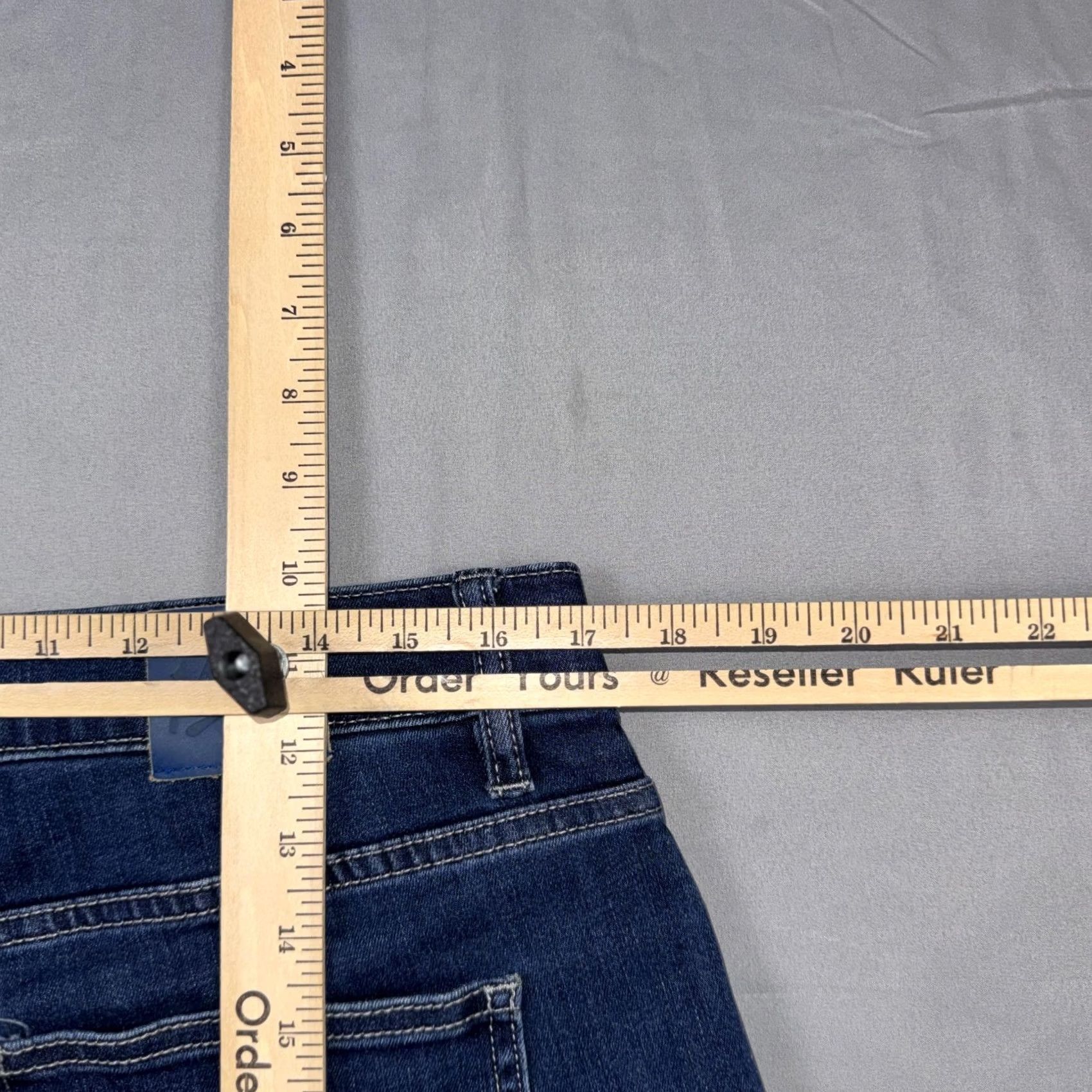 Denime Mens Mugsy Kinzies Jeans 34x34 Blue Medium Wash Slim Straight Stretch Denim Size US 34 / EU 50 - 7 Thumbnail