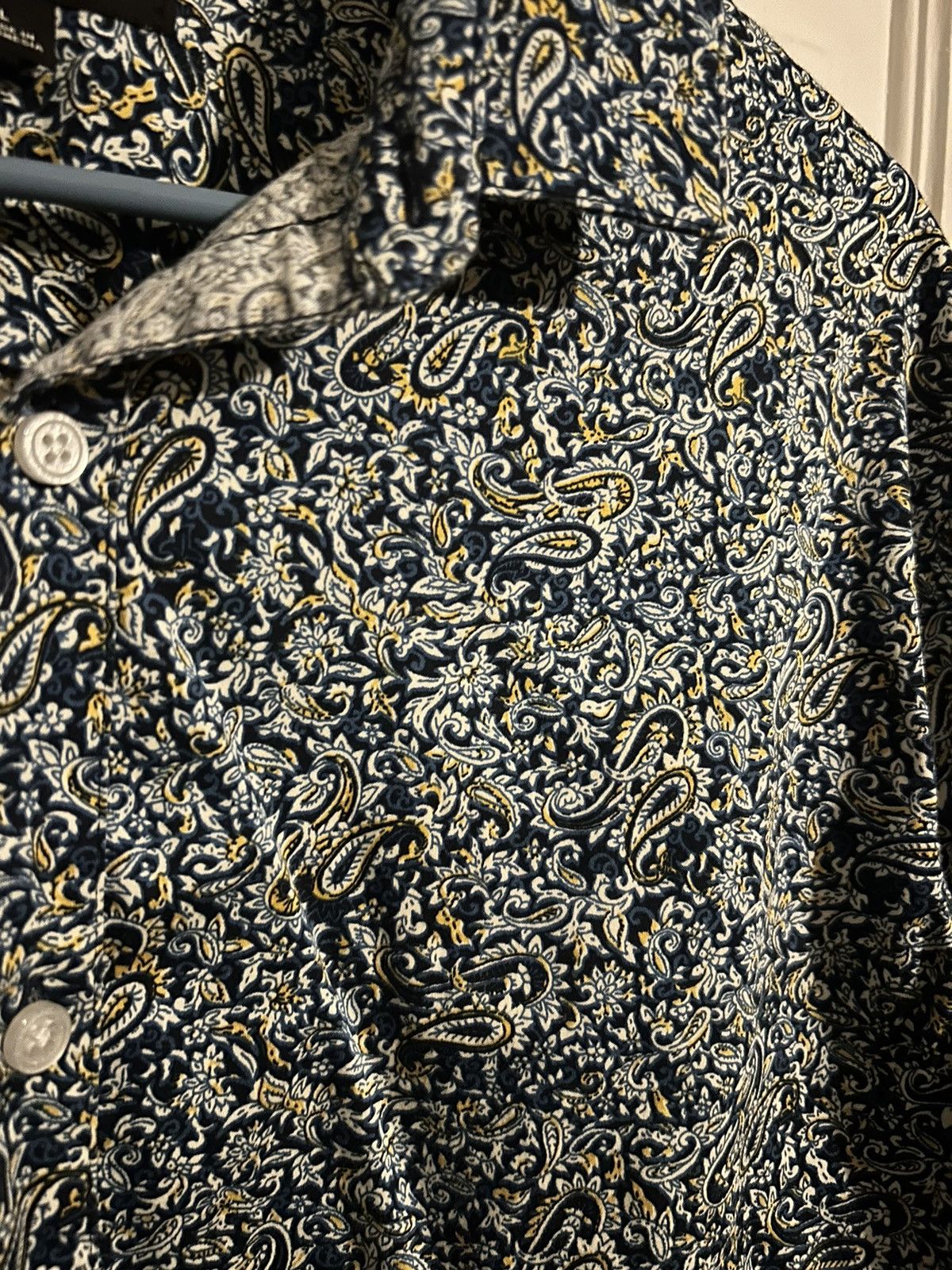I.N.C Blue and yellow paisley button down Size US L / EU 52-54 / 3 - 2 Thumbnail
