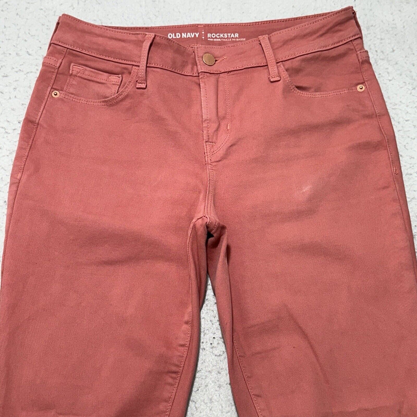 Old Navy Old Navy Rockstar 6 Mid Rise Pink Skinny Jeans 27" Inseam Size 28" / US 6 / IT 42 - 2 Thumbnail