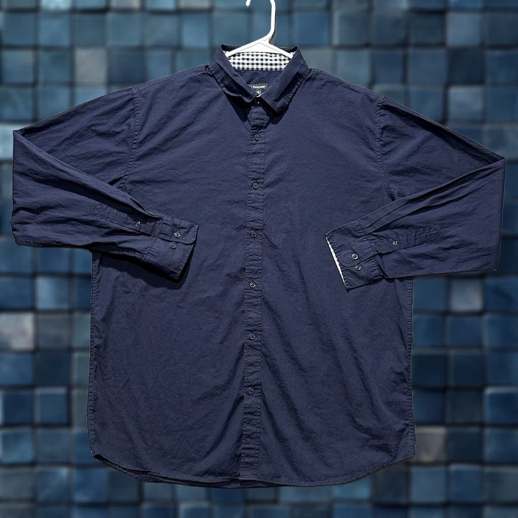 Vintage J Peterman Shirt Mens Large Blue Long Sleeve Button Up Collared Casual EUC Size US L / EU 52-54 / 3 - 1 Thumbnail