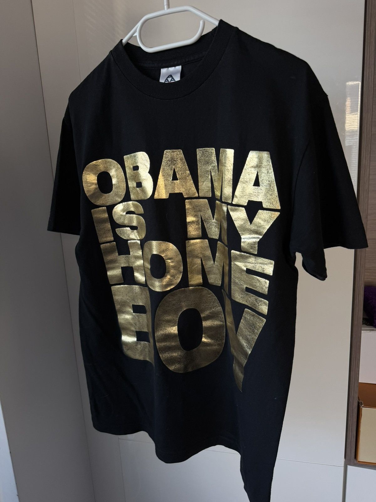 AAA OBAMA IS MY HOME BOY SHINE GOLD TEE Size US M / EU 48-50 / 2 - 12 Thumbnail