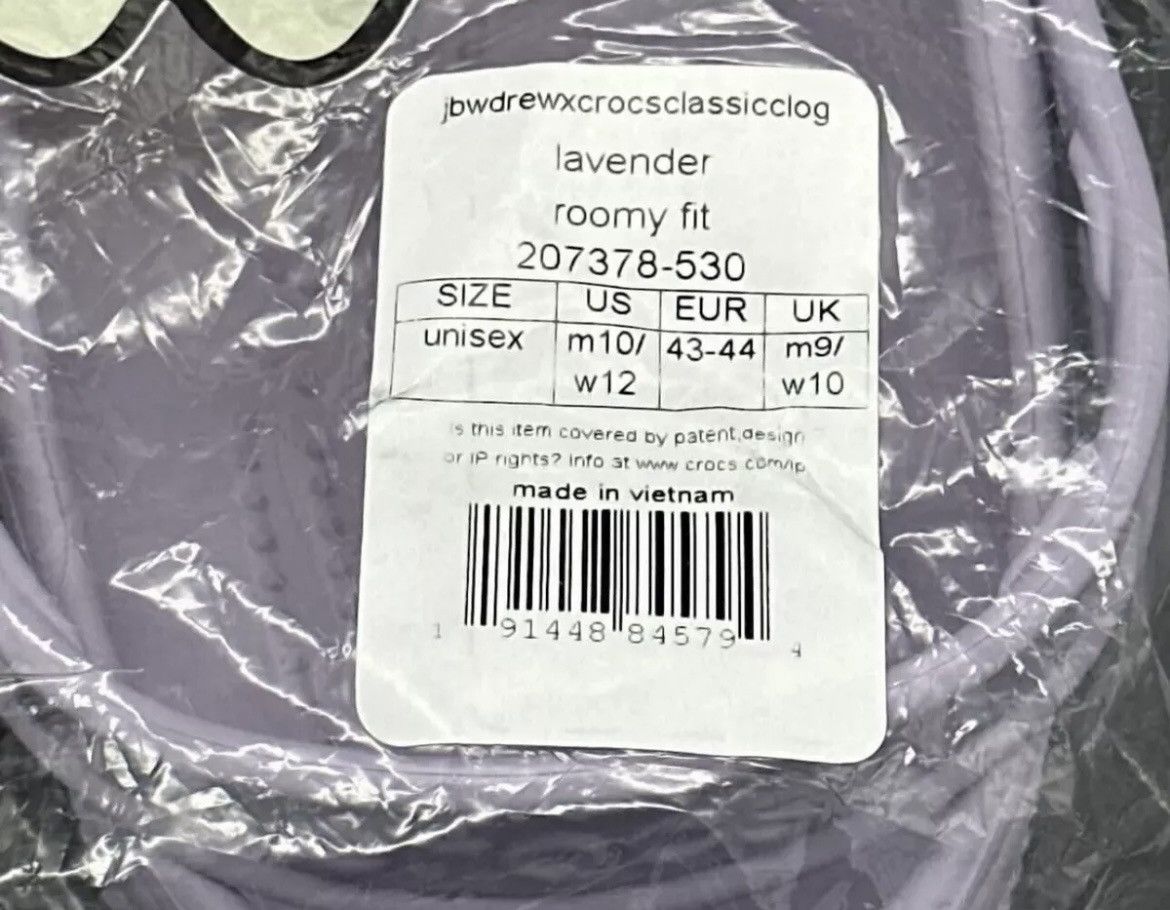 Crocs × Drew House Drew House - Crocs x Justin Bieber - Lavender Men Size 10 Size US 10 / EU 43 - 3 Thumbnail