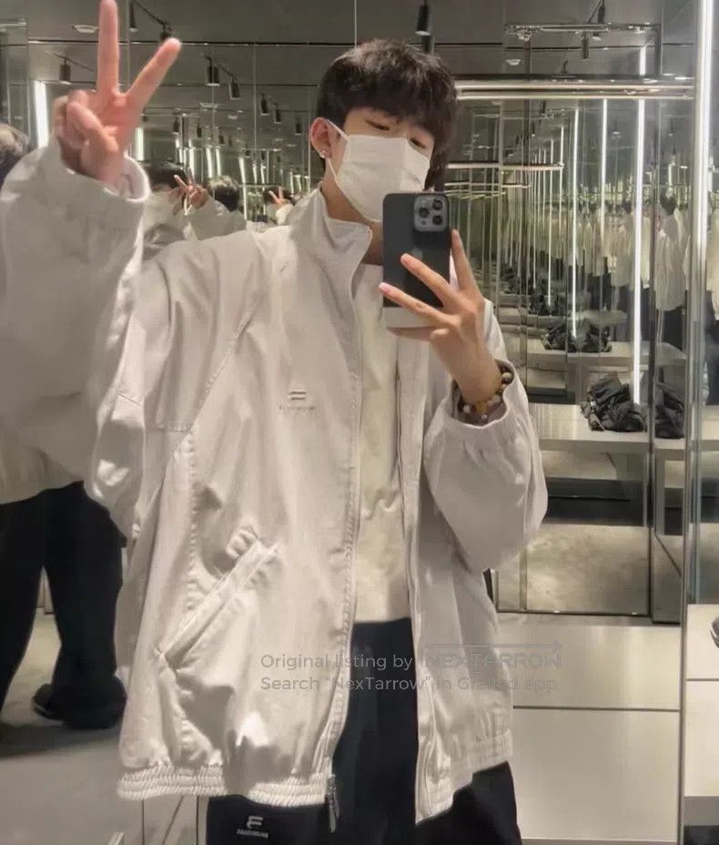 Balenciaga Balenciaga White 3B Embroidered Cotton Jacket Size US M / EU 48-50 / 2 - 2 Thumbnail