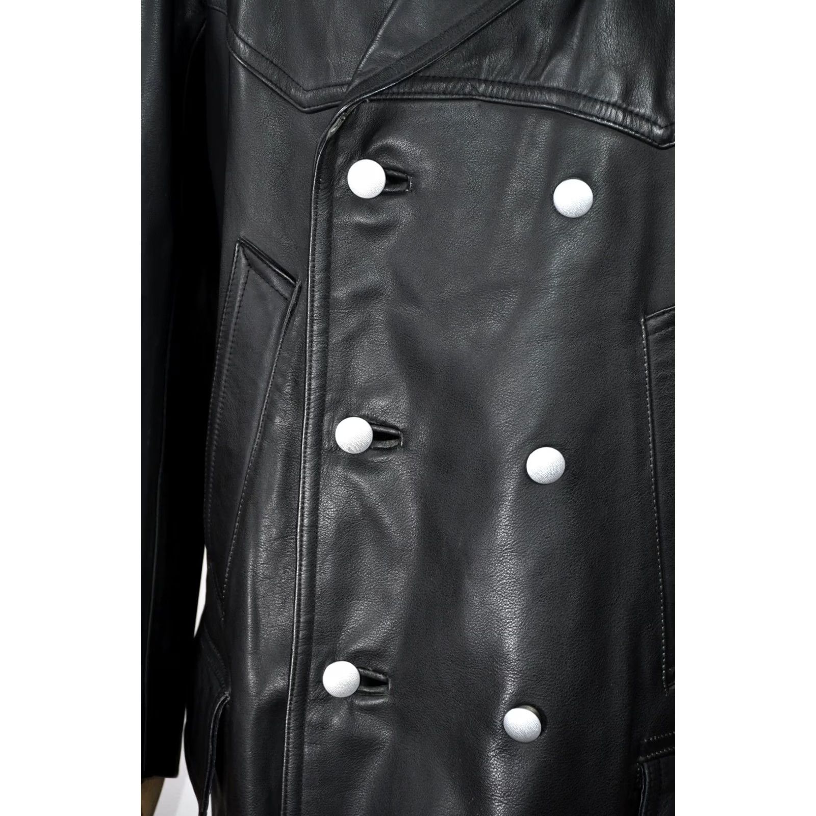 Vintage VTG Germany Police Leather Motorcycle Jacket size 52 Mens Jacket Black 1980s) Size US L / EU 52-54 / 3 - 6 Thumbnail