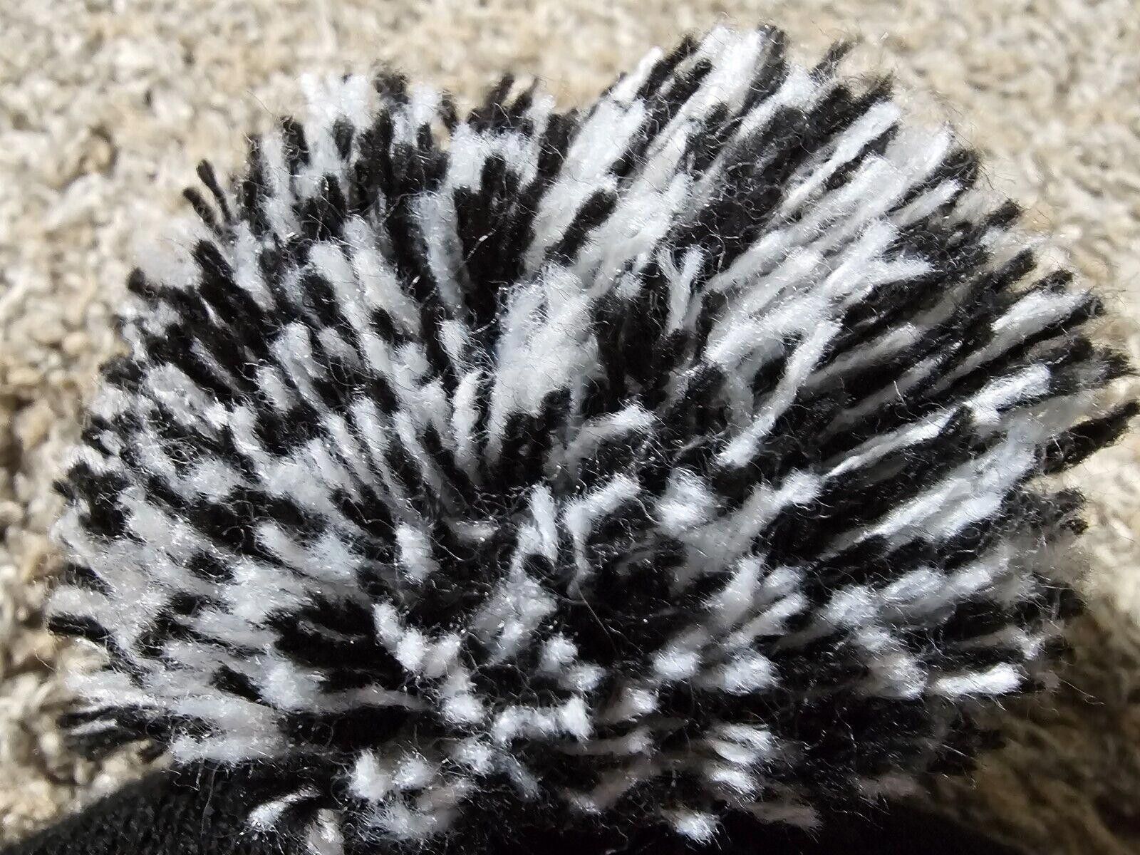 Designer concordia university poof Beanie winter hat Black White Size ONE SIZE - 4 Thumbnail