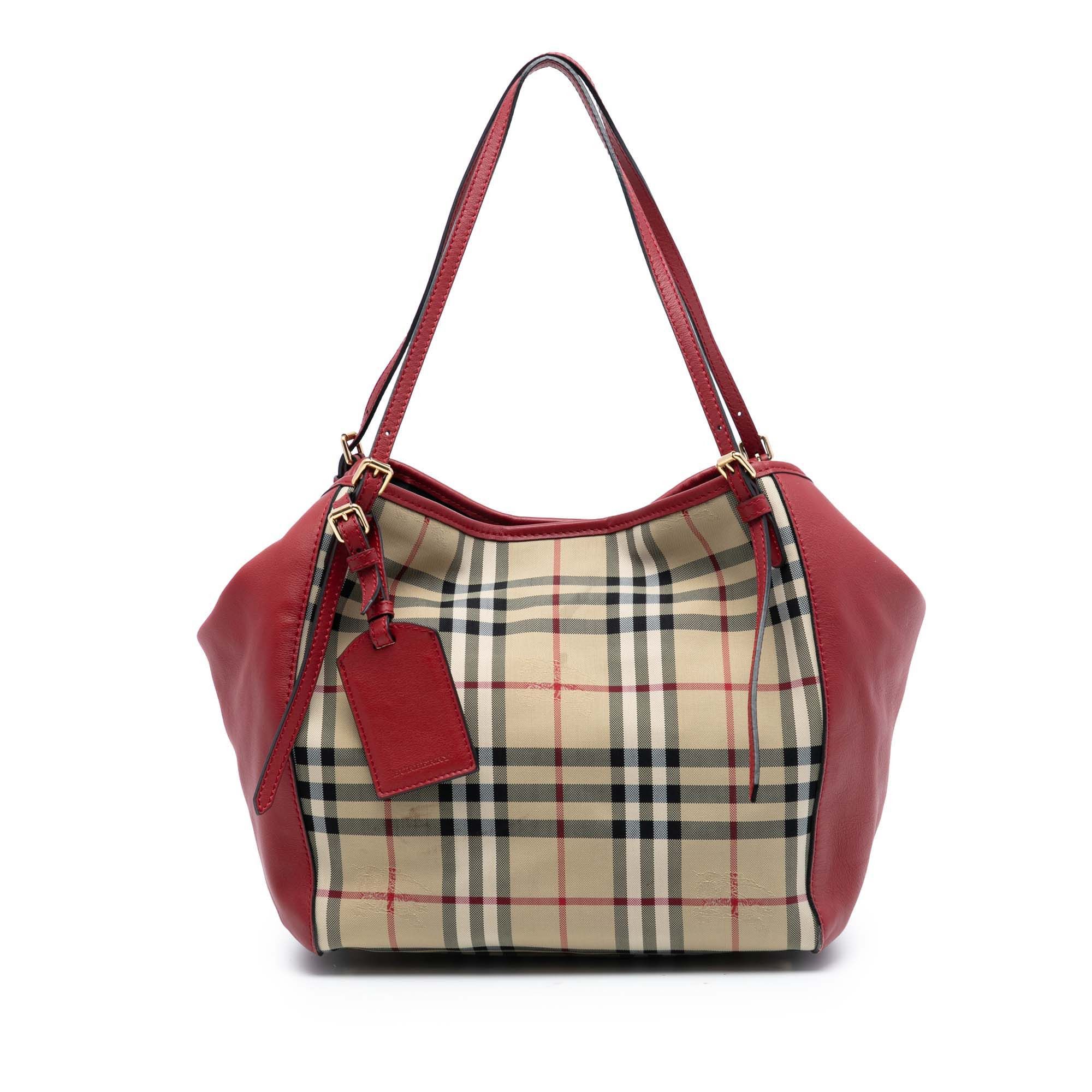 Burberry Burberry Small Haymarket Check Canvas and Leather Canterbury Tote Size ONE SIZE - 1 Thumbnail