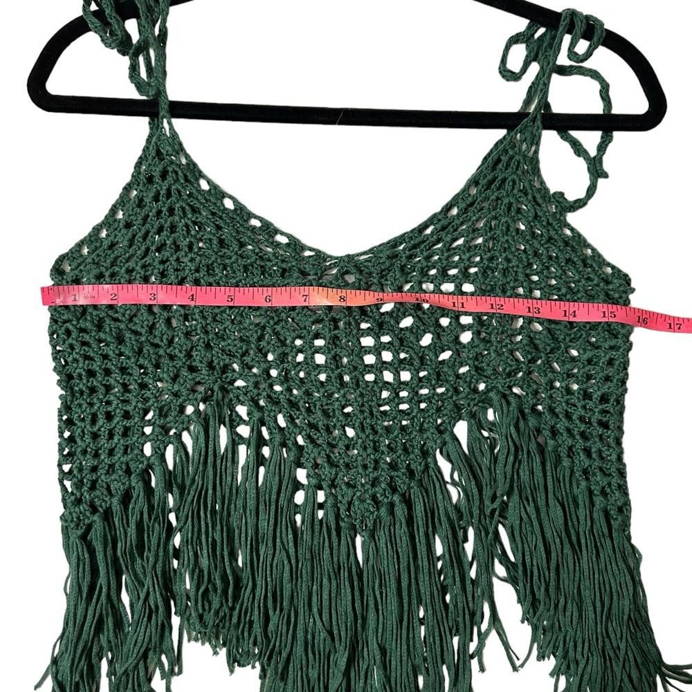 Designer Anthropologie l Shoulder Tie Crochet Vest OS Size ONE SIZE - 5 Thumbnail