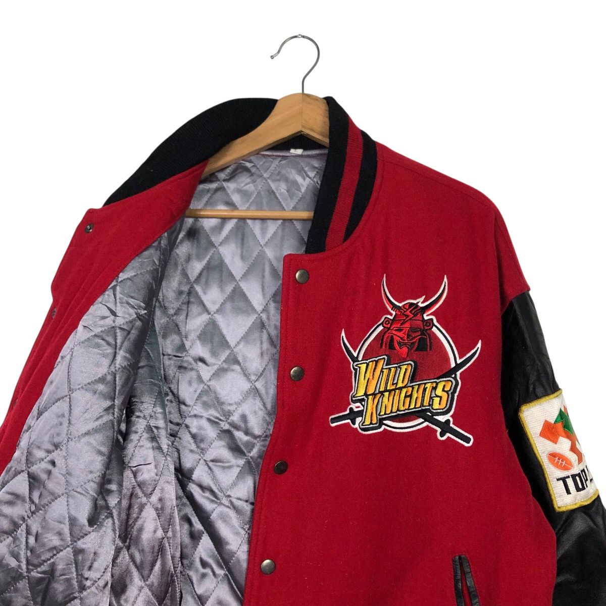 Japanese Brand 📌Vintage Varsity Leather Jacket Wild Knight Embroidery Size US L / EU 52-54 / 3 - 14 Thumbnail