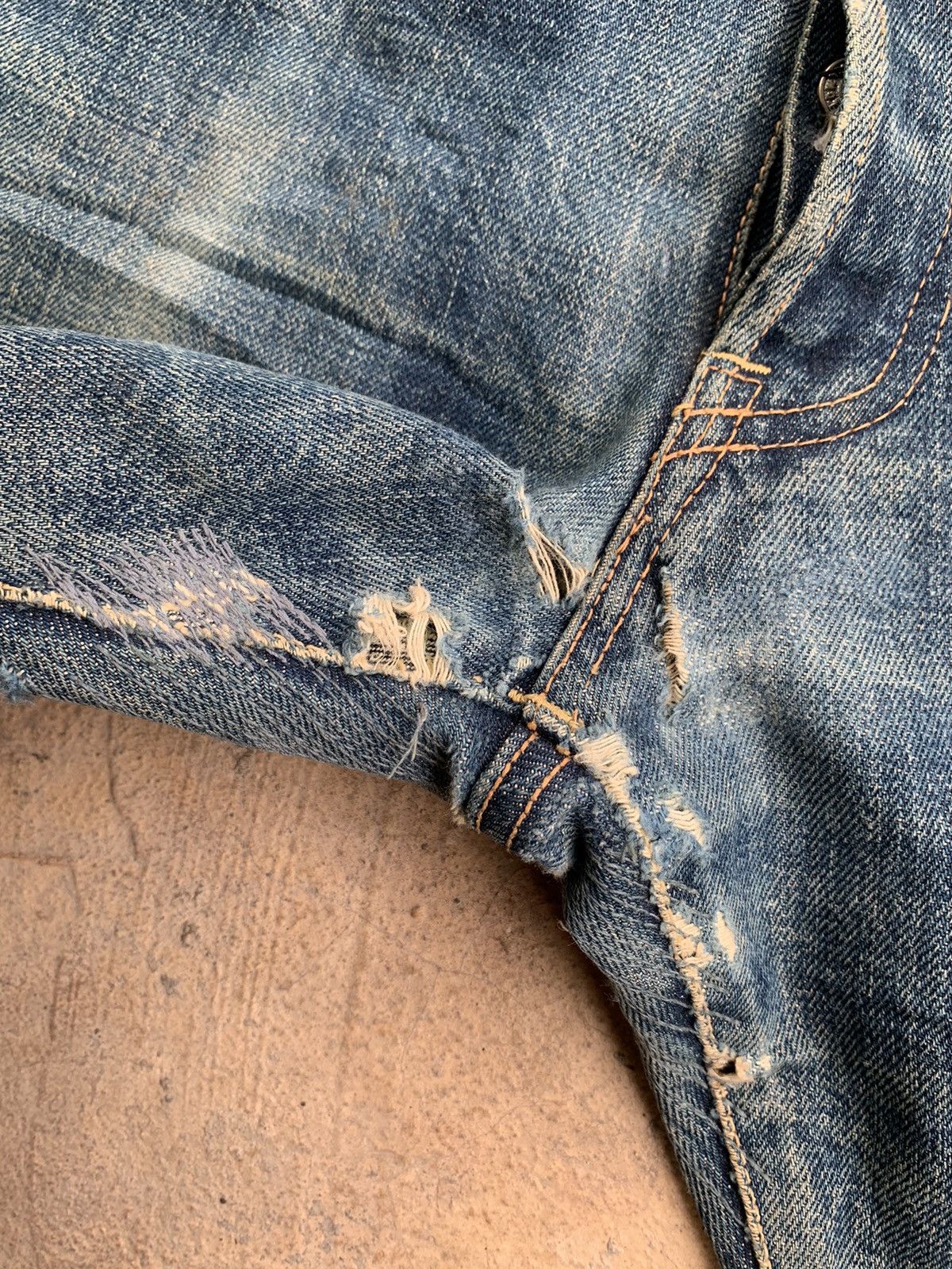 Japanese Brand × Vintage Vintage Go West Yellow divsion Selvedge distressed denim Size US 30 / EU 46 - 17 Thumbnail