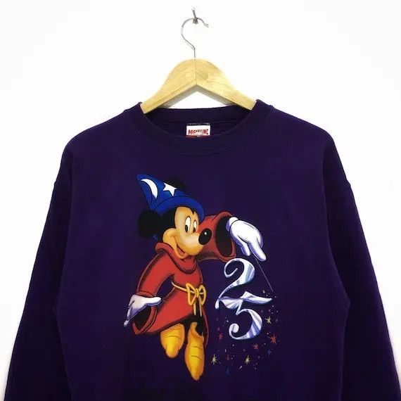 Mickey Mouse × Vintage Vtg MICKEY MOUSE Wizard Sweatshirt Disney Theme Park Size US M / EU 48-50 / 2 - 2 Thumbnail